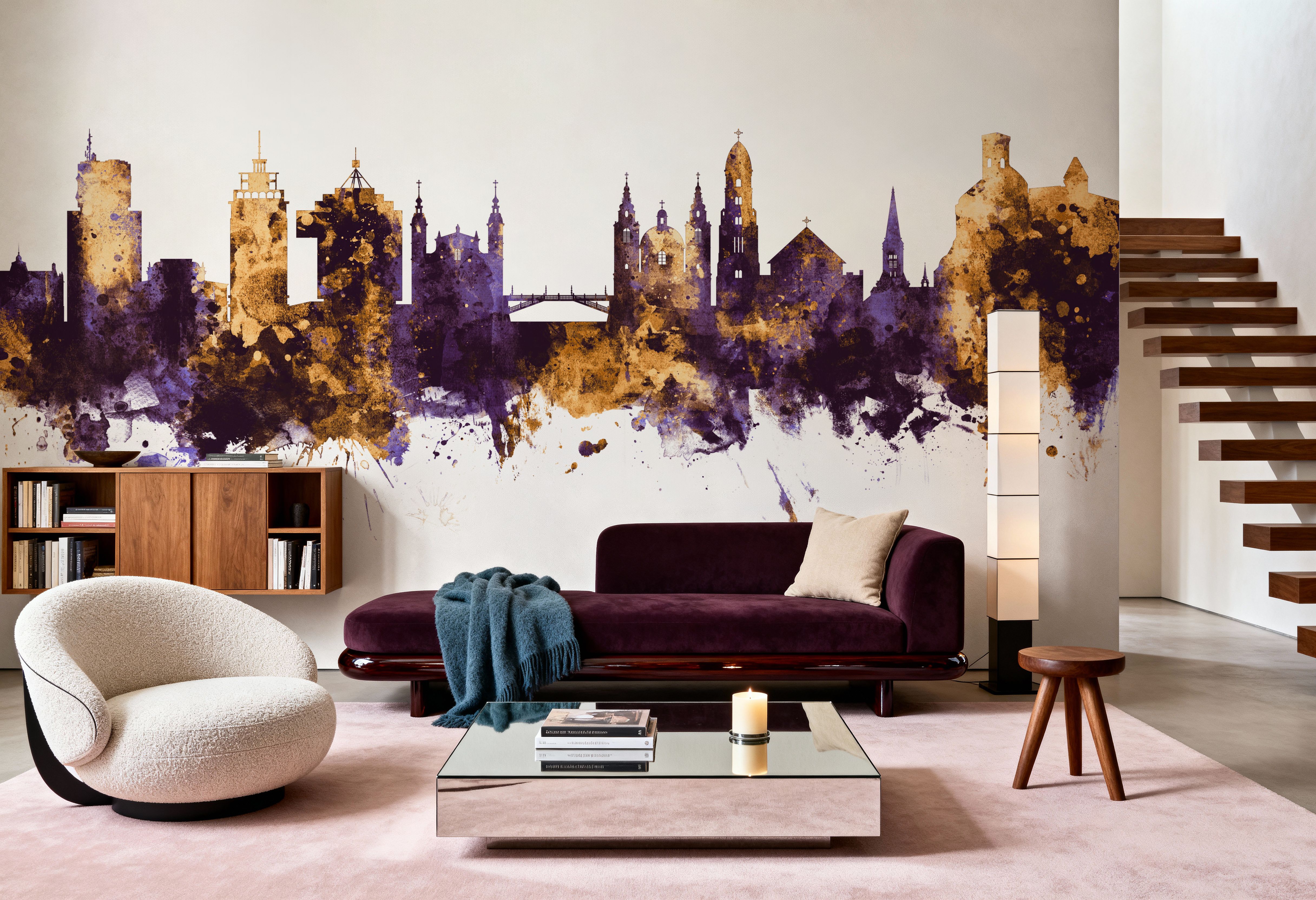 Ljubljana Slovenia Skyline Purpl & Gold