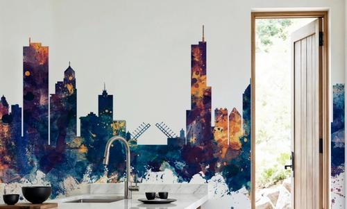 Chicago Illinois Skyline Blue & Bronze