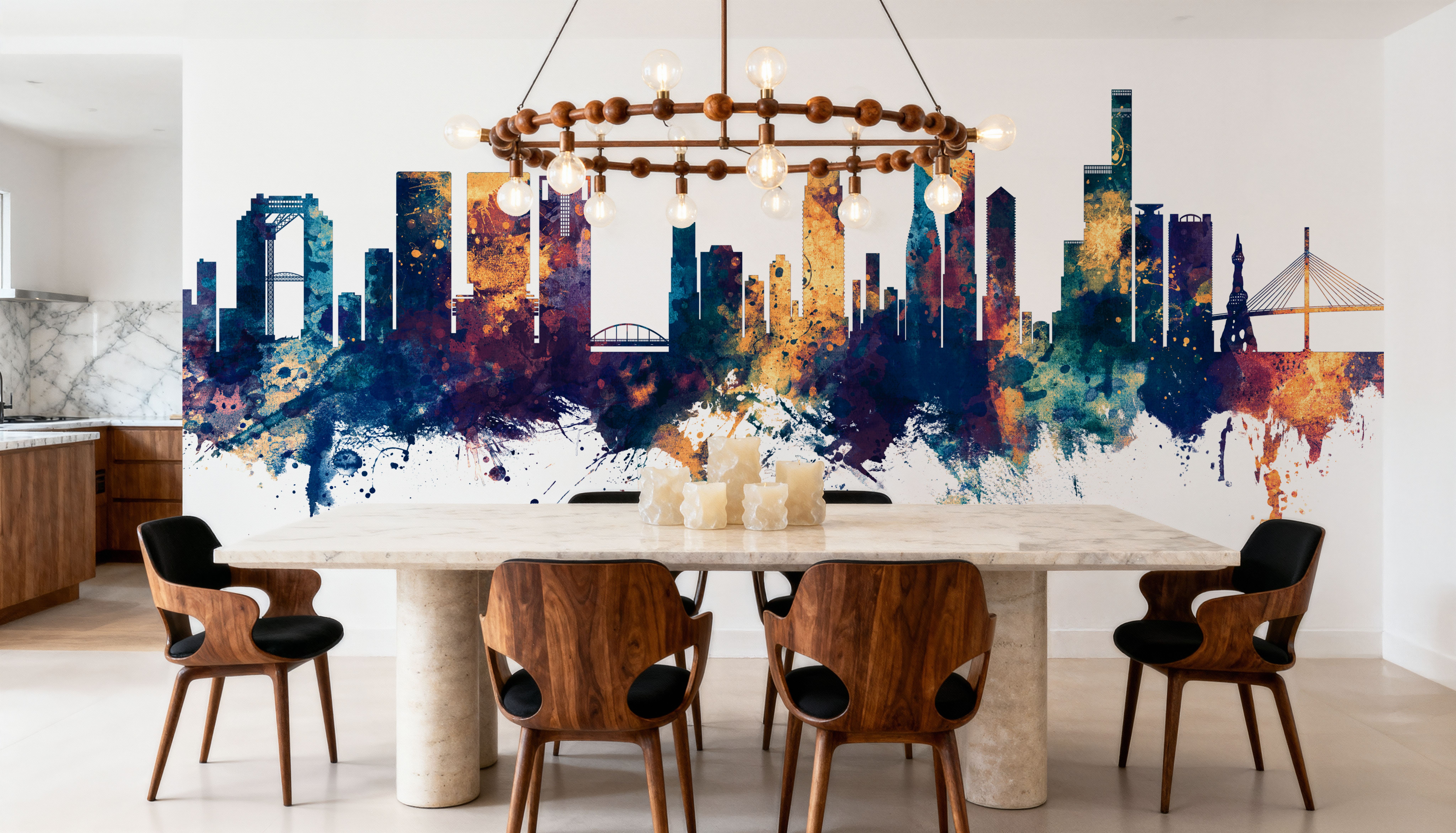 Osaka Skyline Blue & Bronze