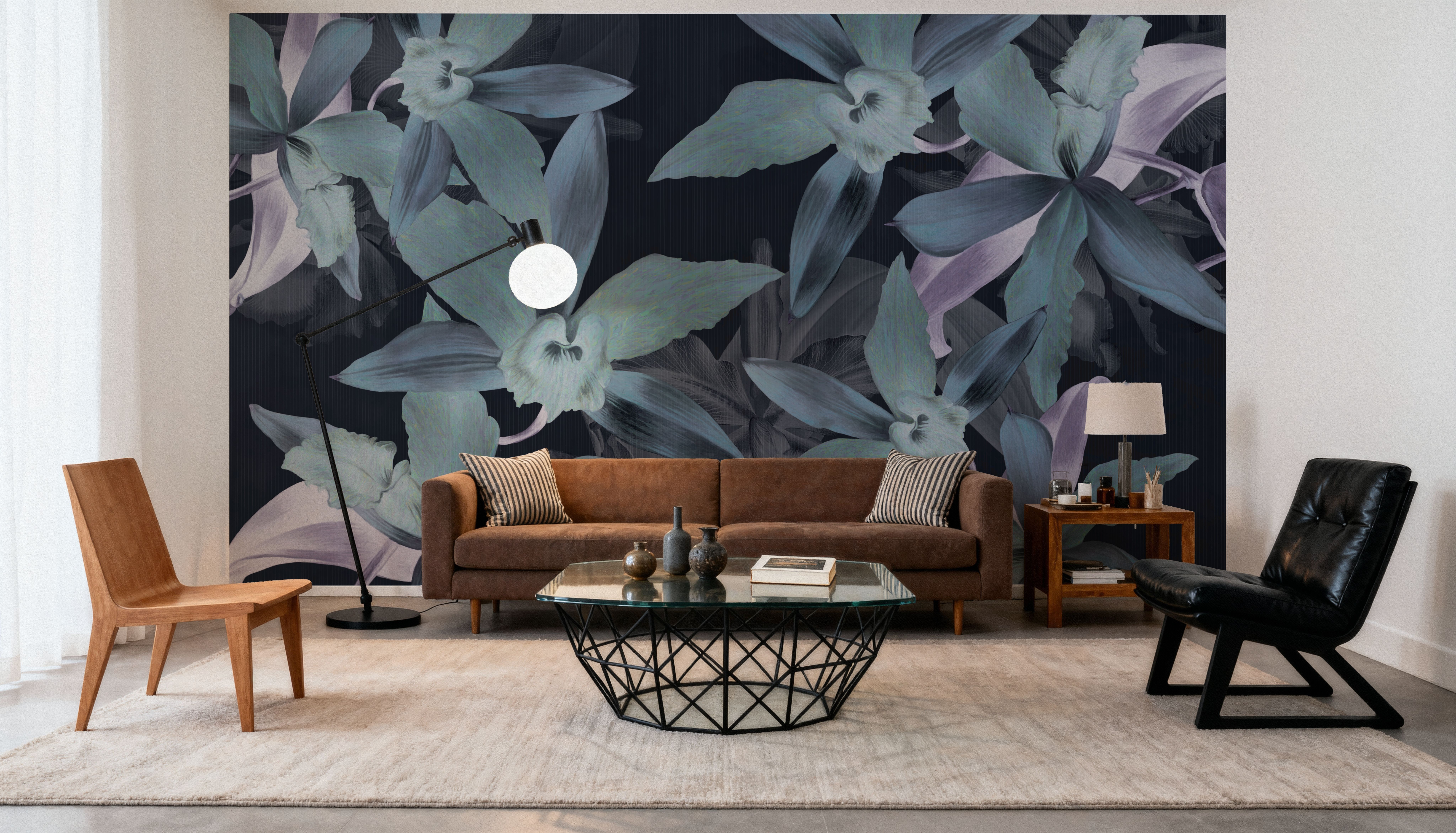 Big Orchids Dark Green