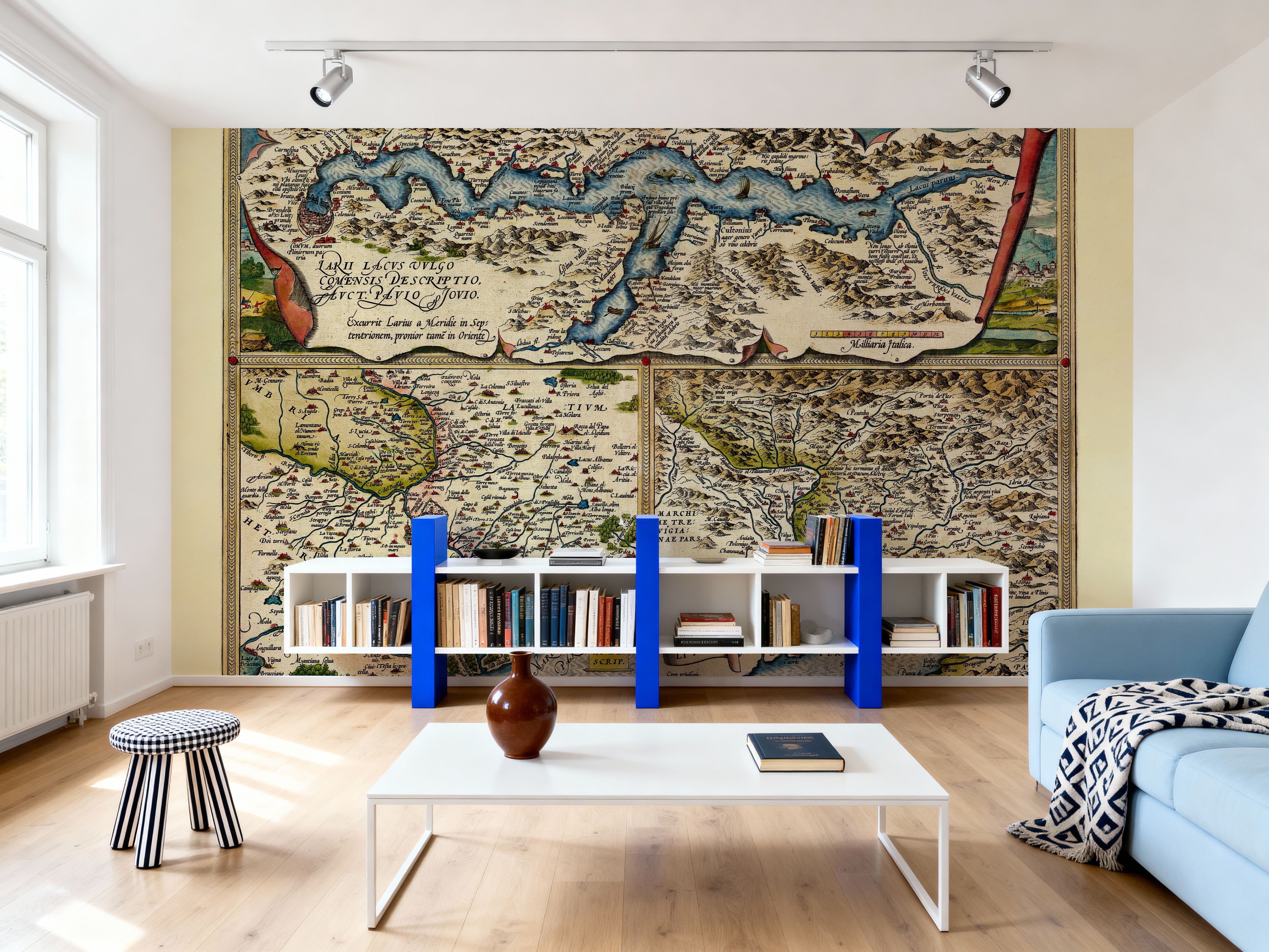 Old Map of Lake Como, Rome, Friuli, 1570