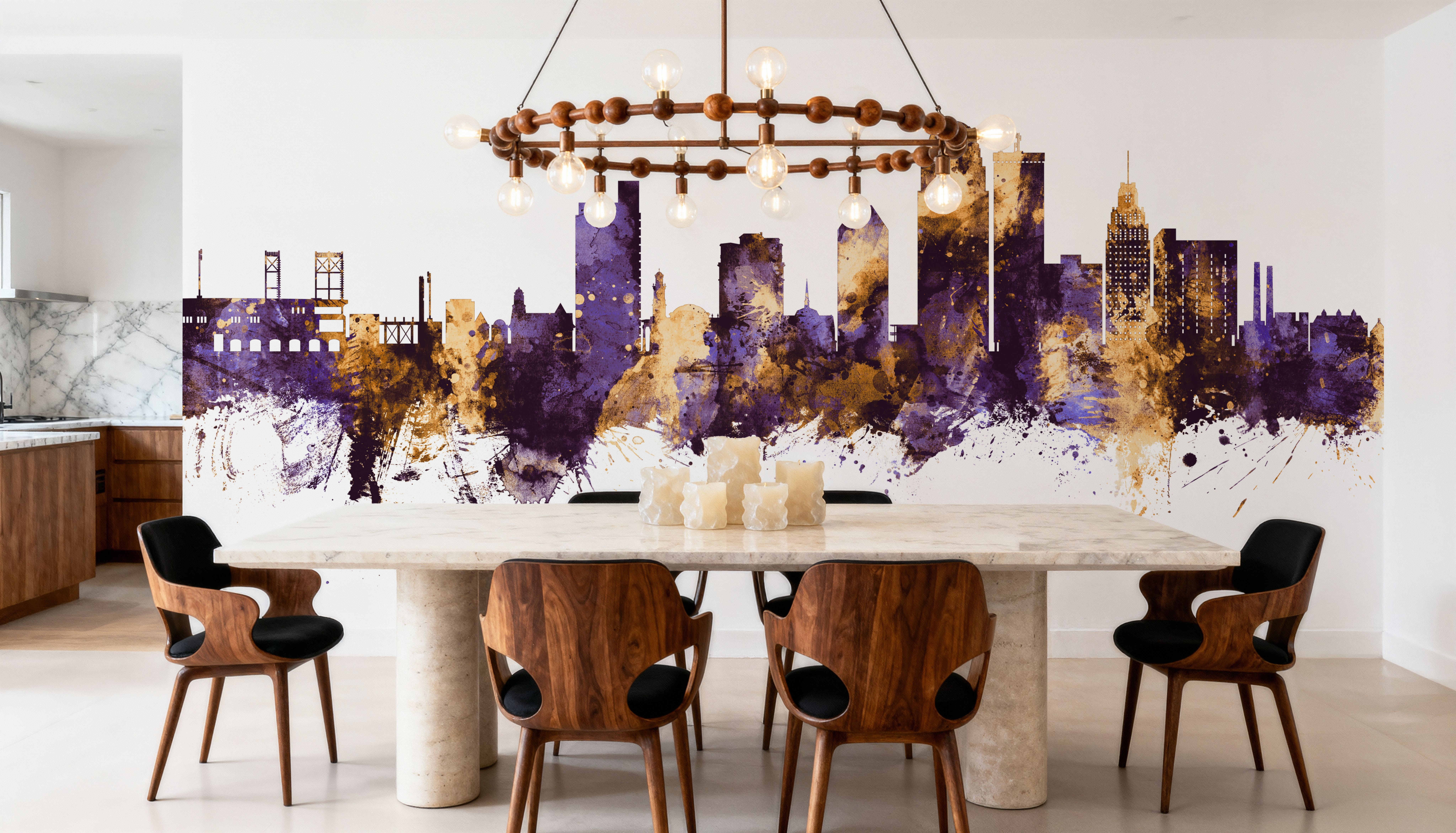 Winston-Salem North Carolina Skyline Purple & Gold