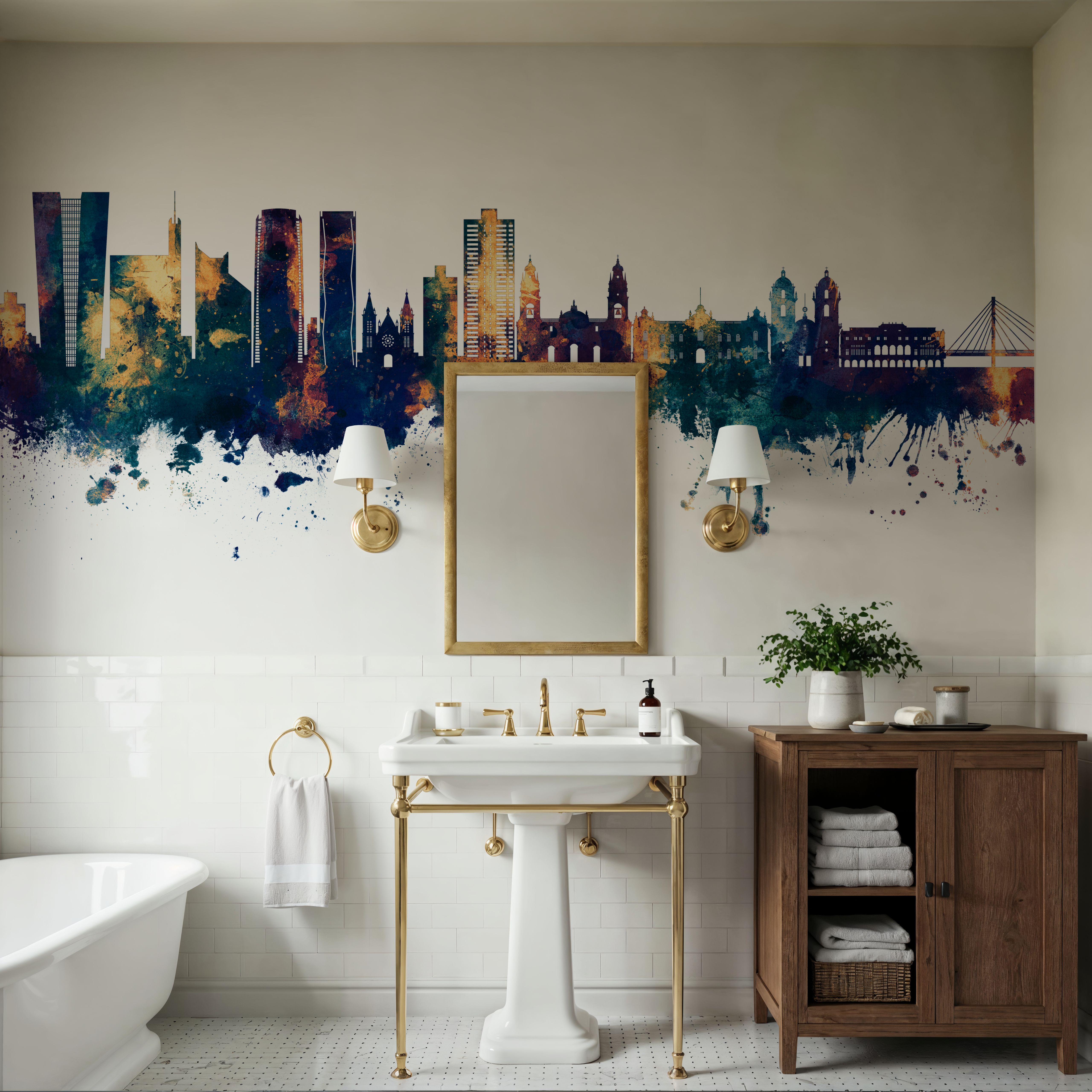 Lima Peru Skyline Blue & Bronze