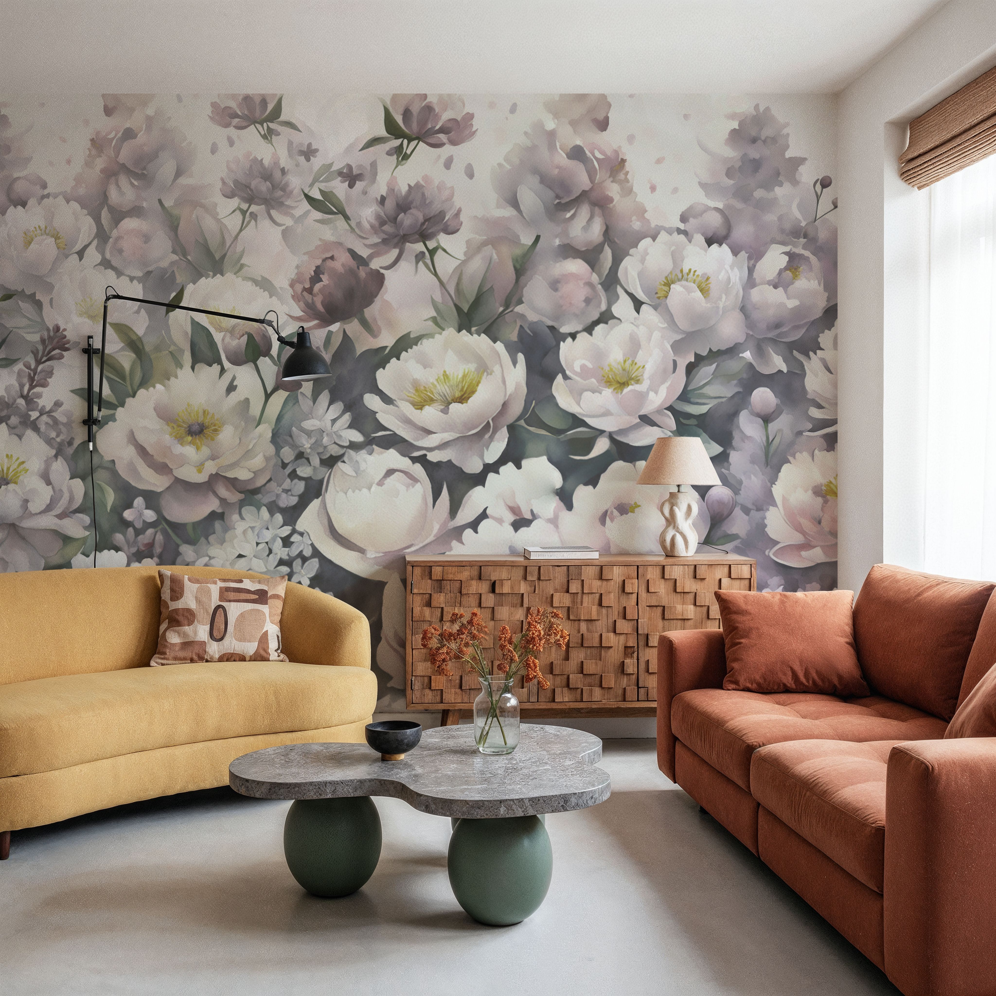 Watercolor Peonies Spring