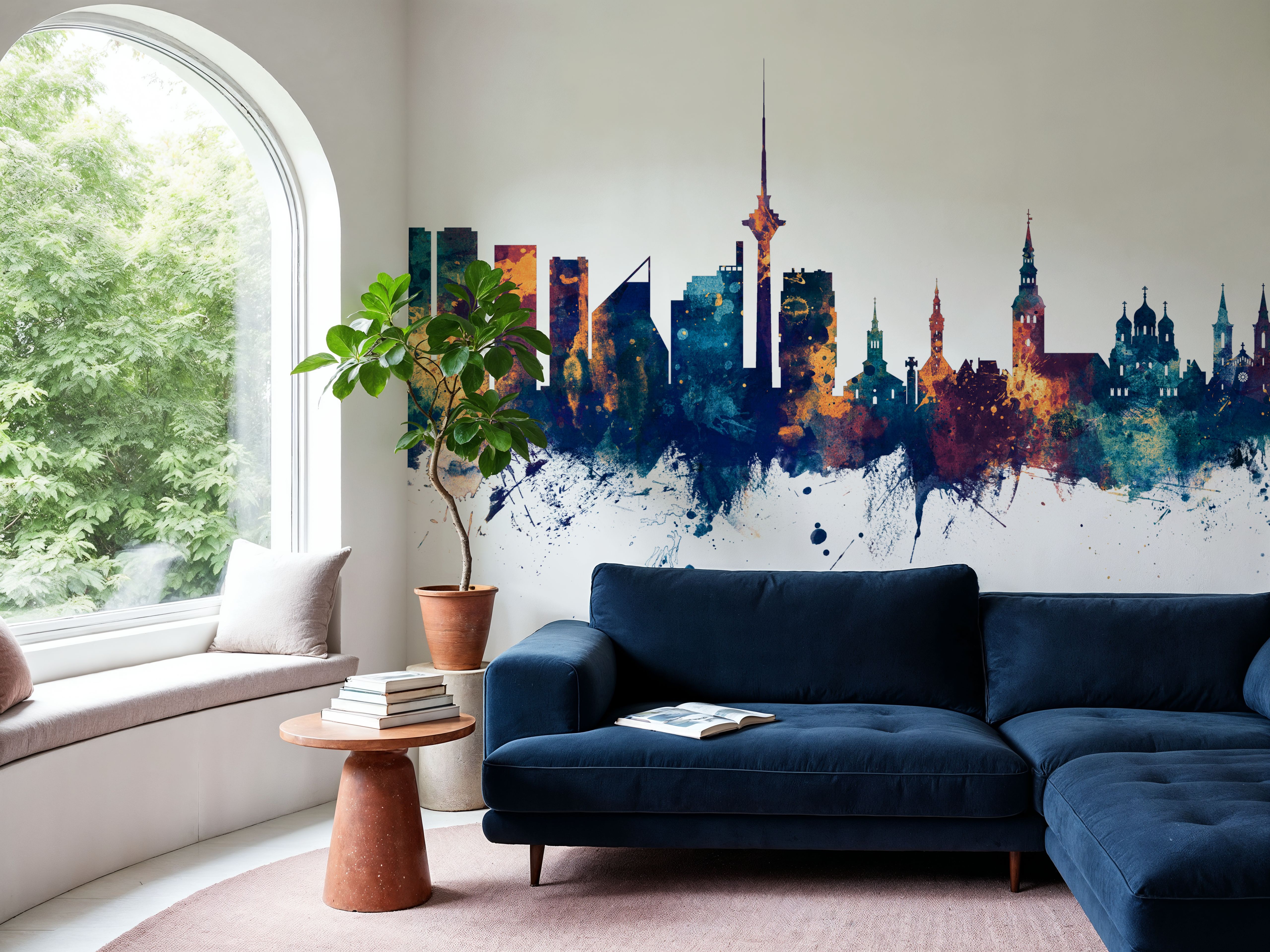 Tallinn Estonia Skyline Blue & Bronze