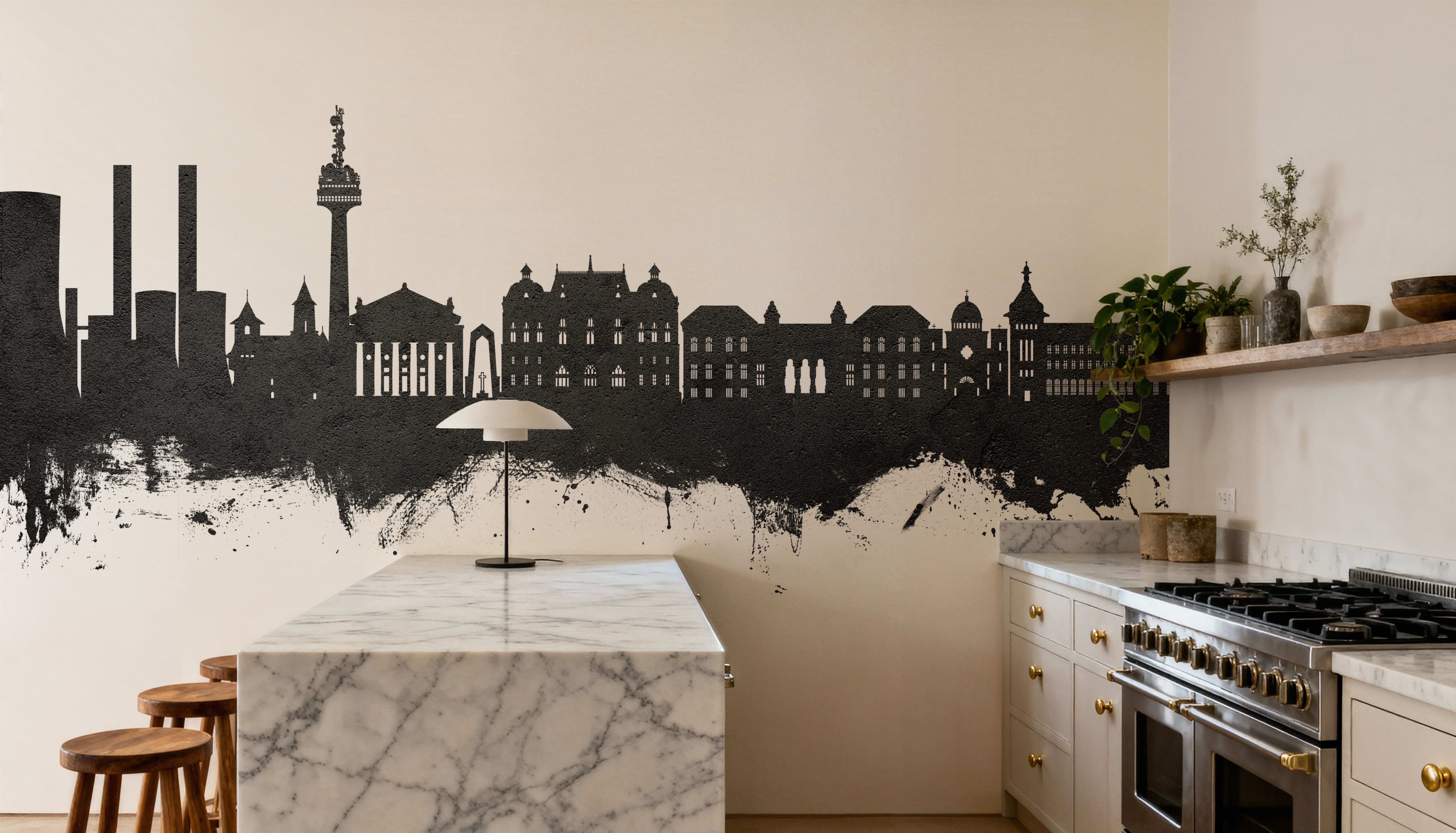 Galaţi Romania Skyline Black & White