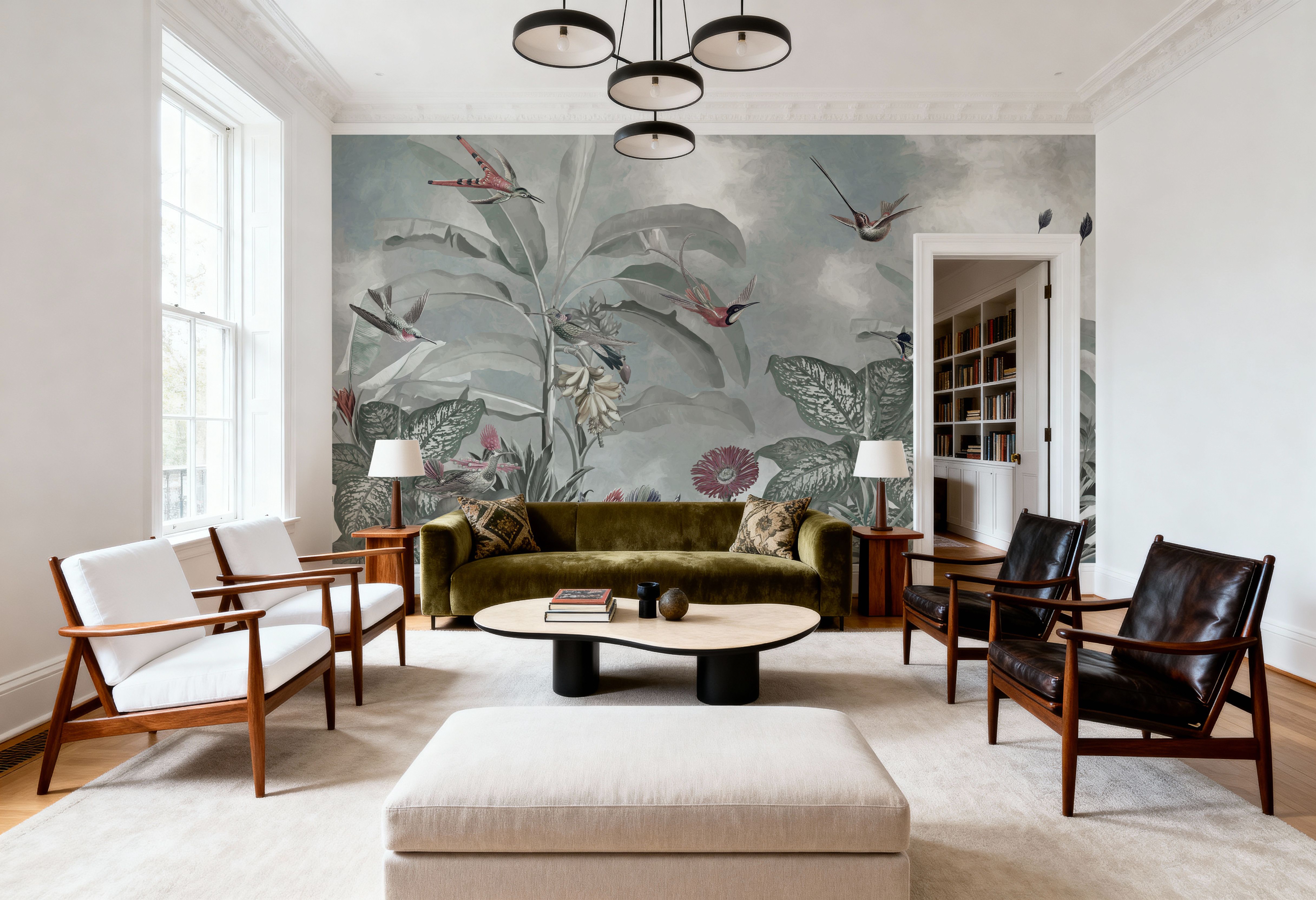 Birds of Paradise Blue, Wallpaper