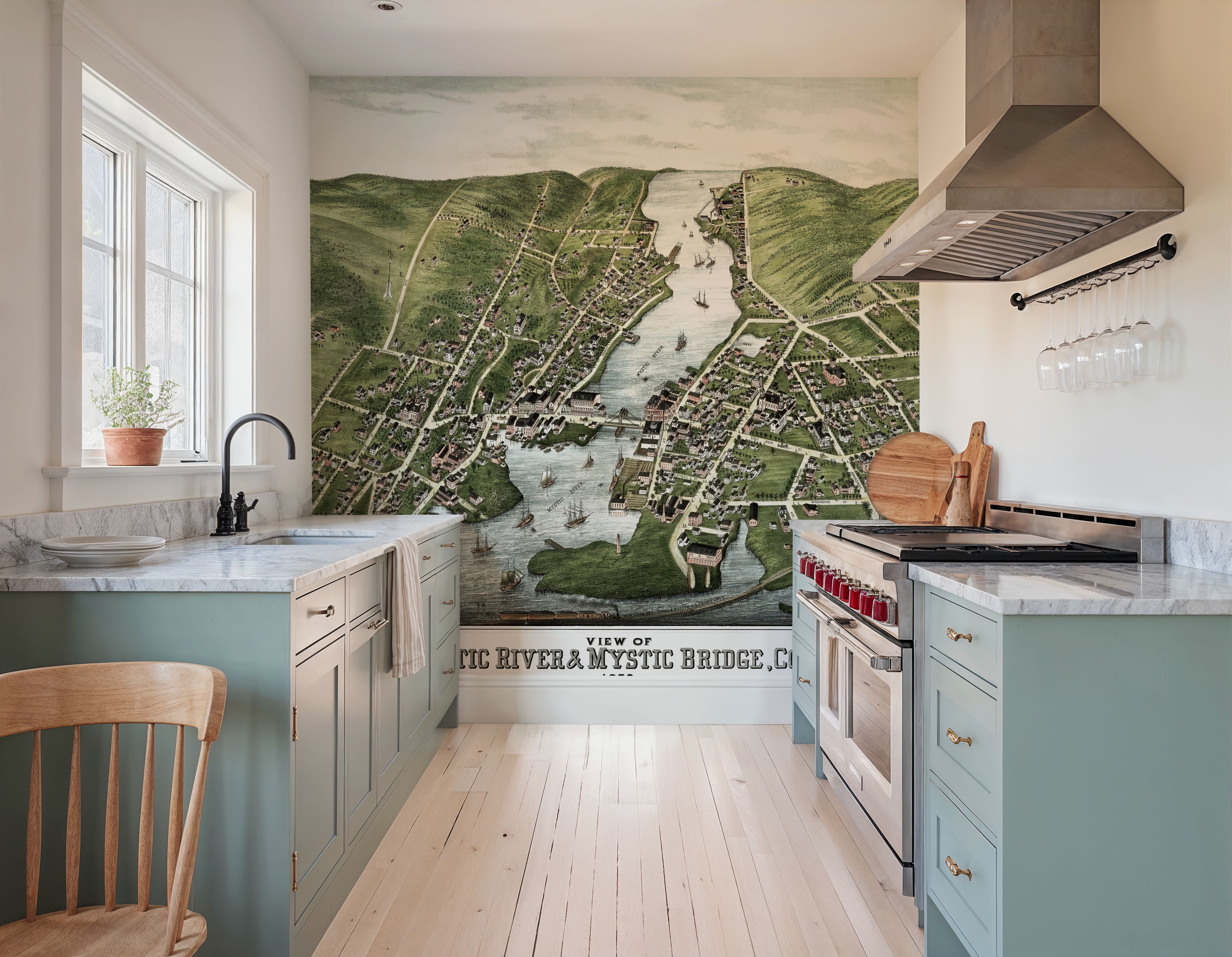 Old view of Mystic River, Connecticut, 1879