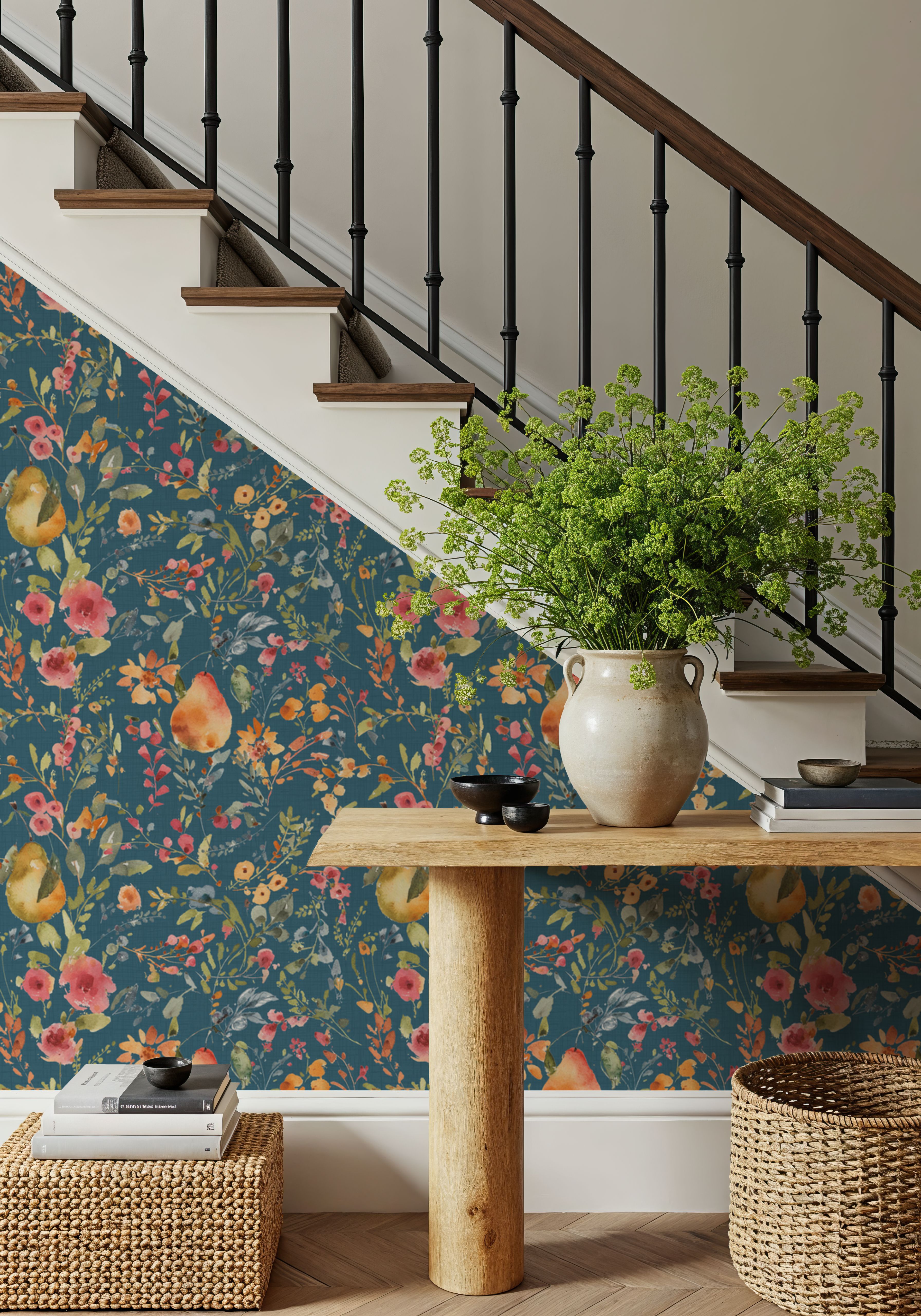 Time to Share Flowers and Pears Blue