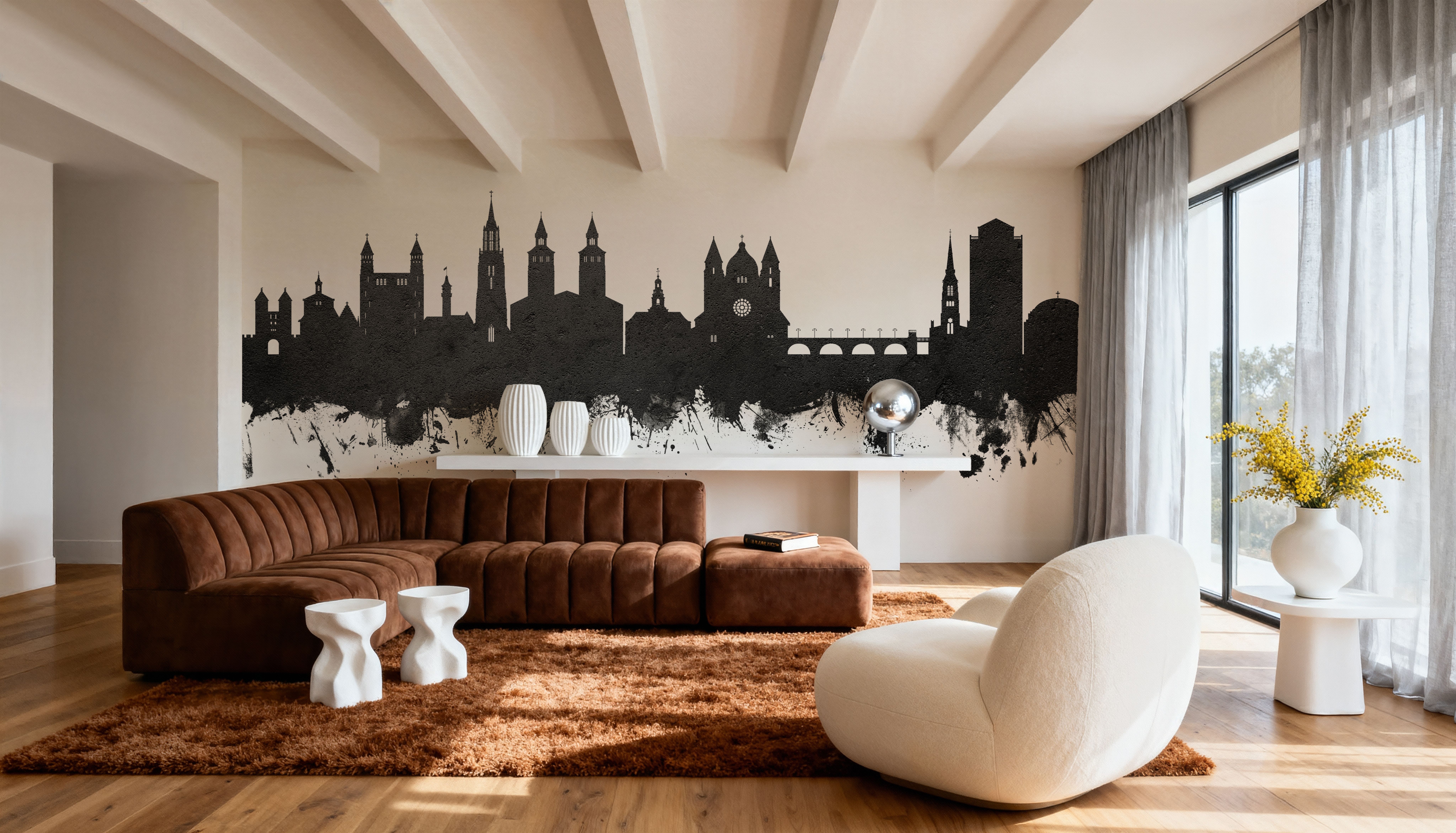 Maastricht The Netherlands Skyline Black & White