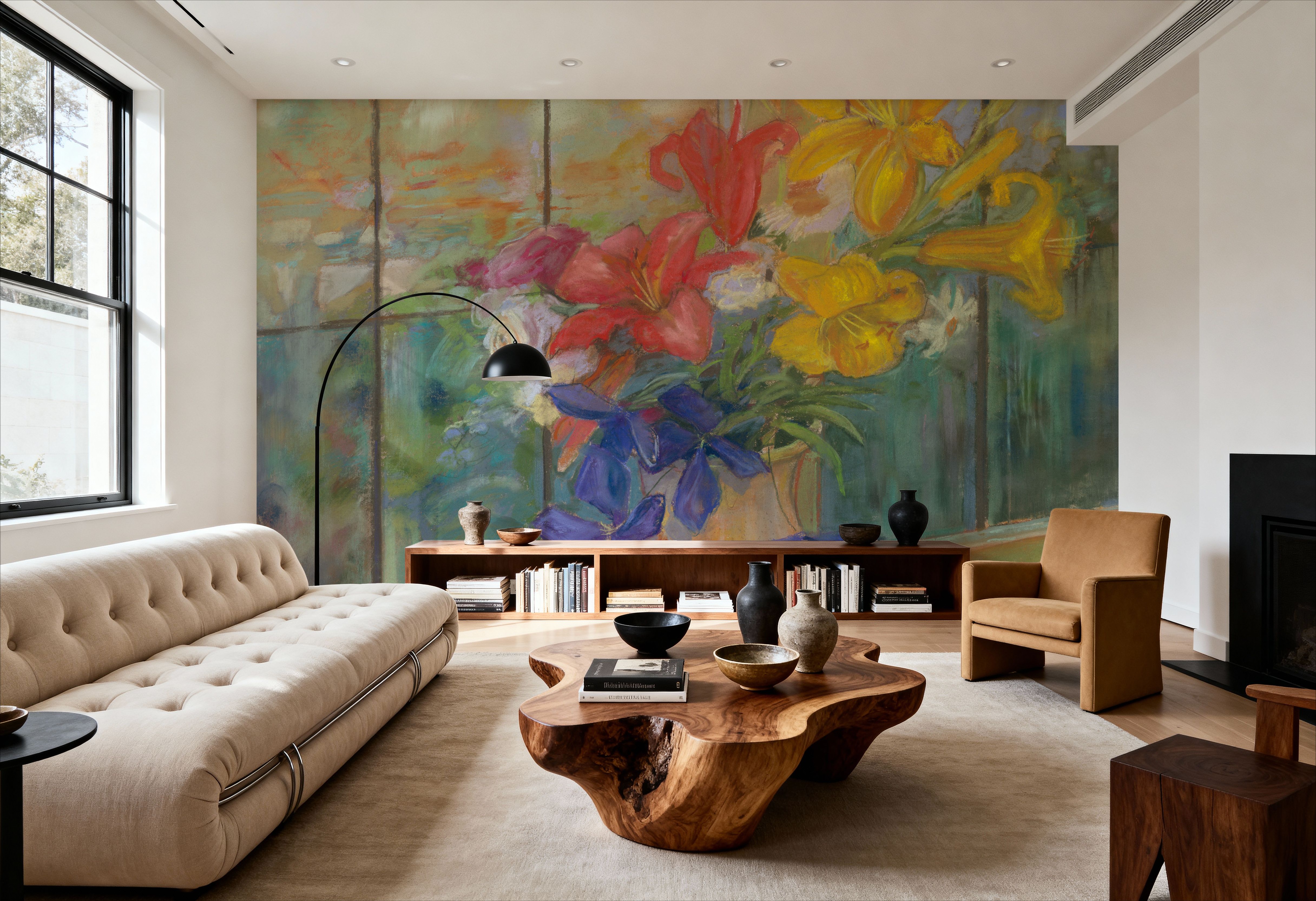 Vase of Colorful Lilies