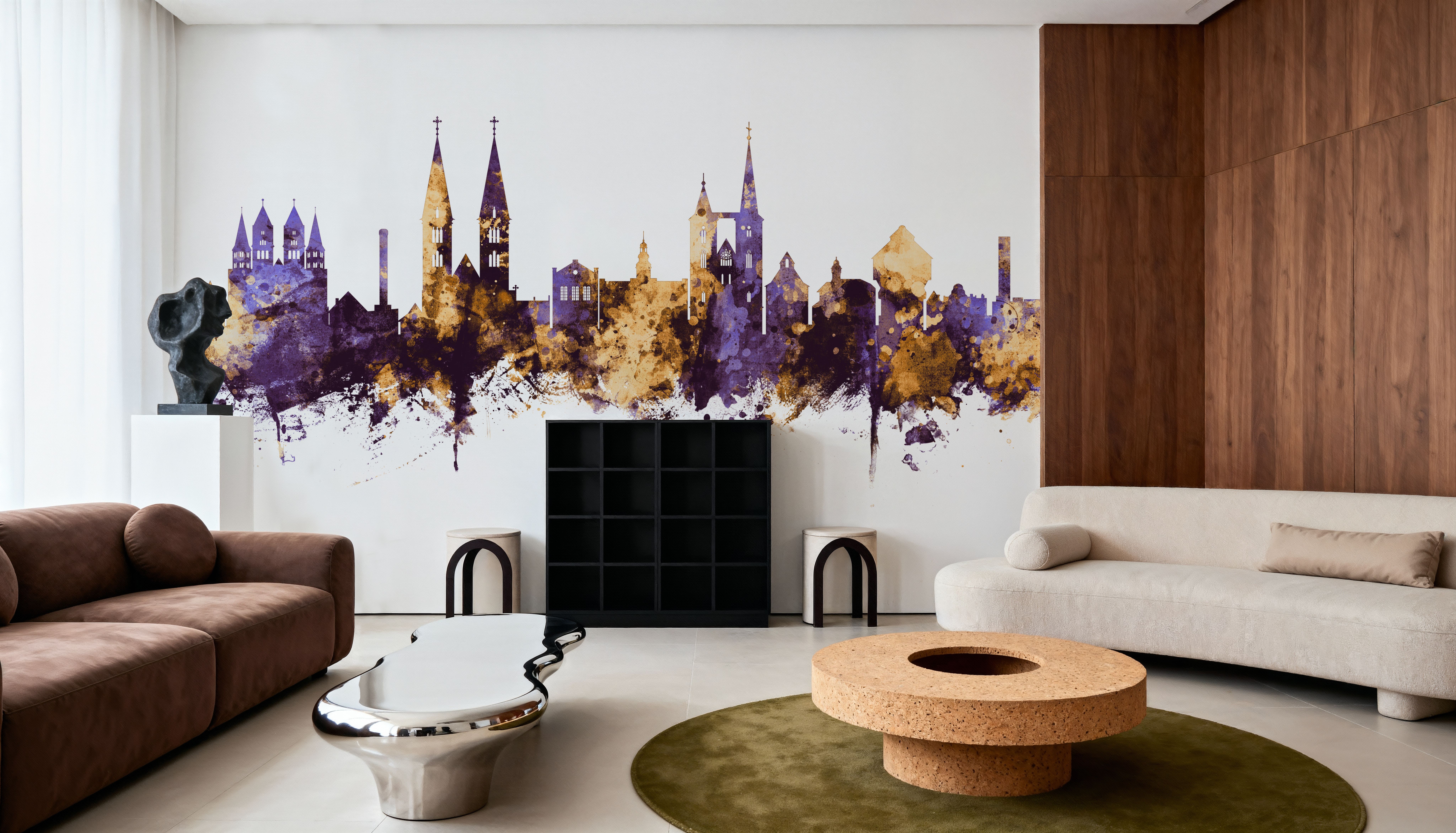 Halberstadt Germany Skyline Purple & Gold