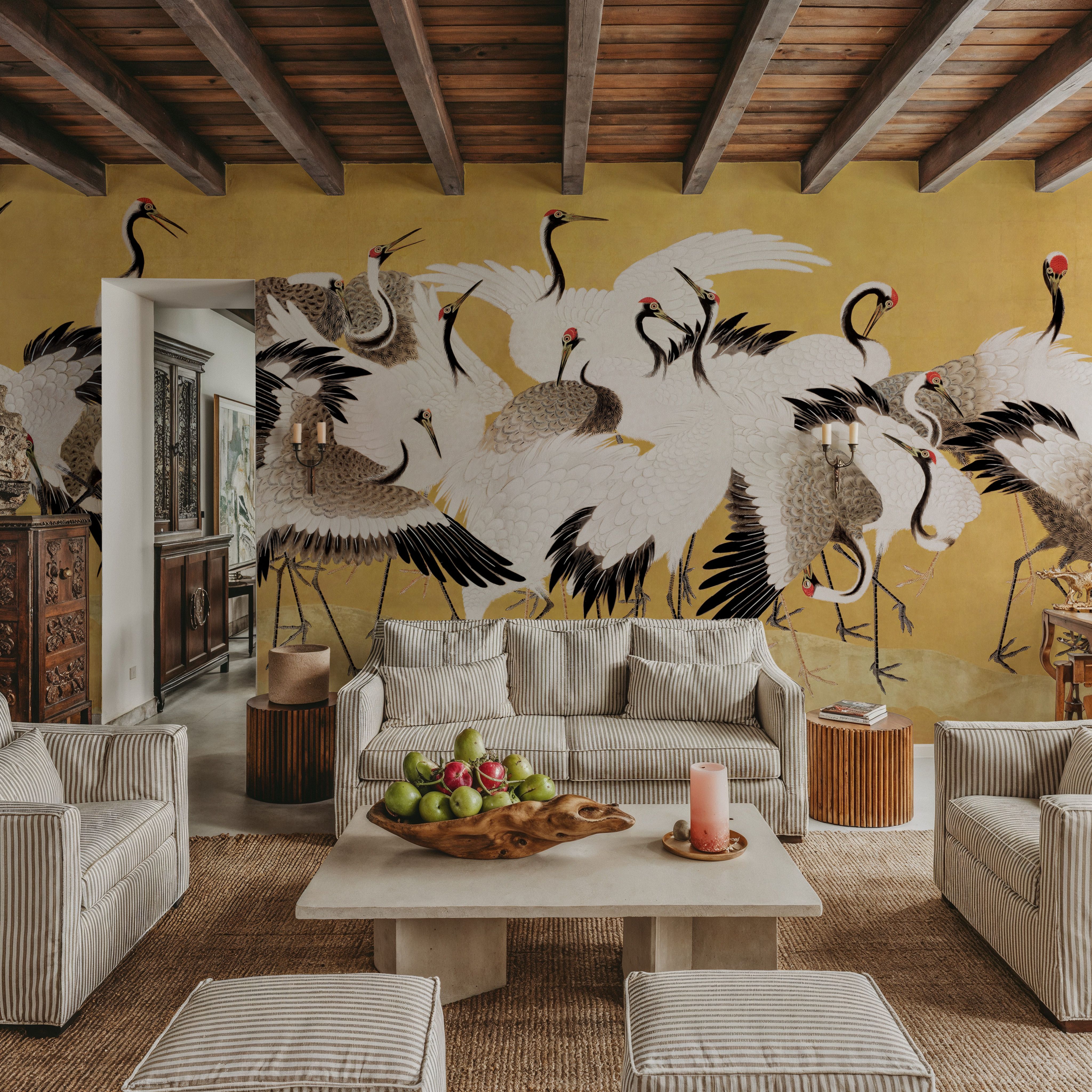 Japanese Flock of Cranes, Sun