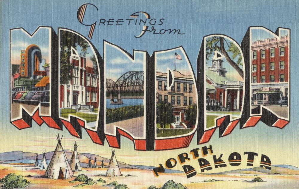 Greetings from Mandan - Screenprint Postcard