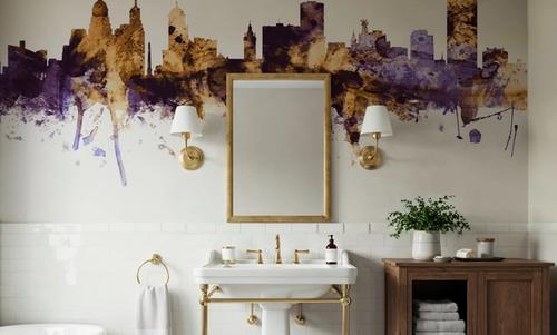 Buffalo New York Skyline Purple & Gold