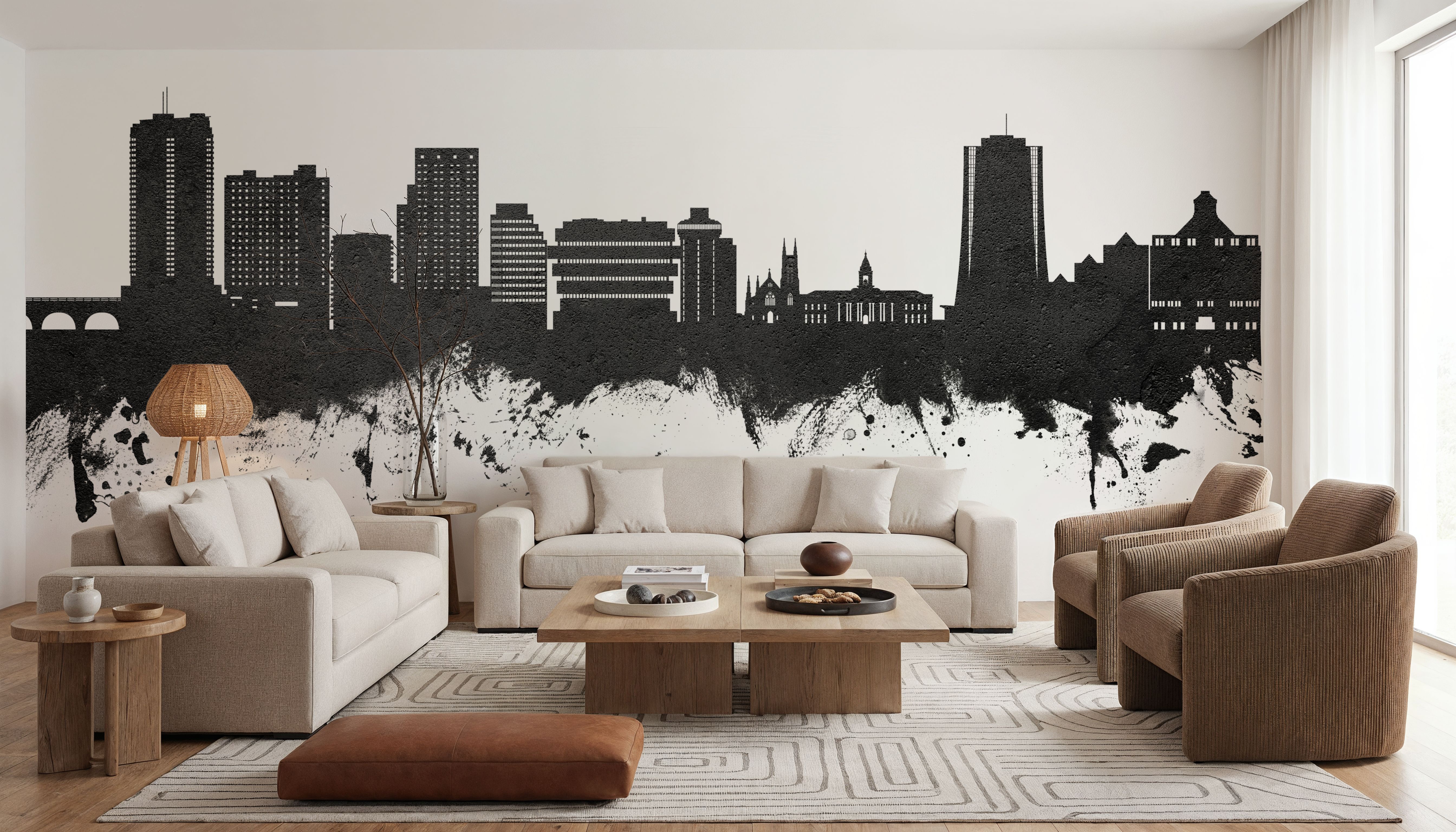 Stamford Connecticut Skyline Black & White