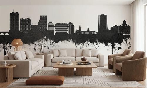 Stamford Connecticut Skyline Black & White
