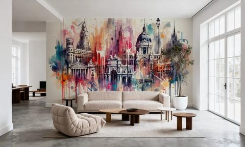 Watercolor Skyline Madrid