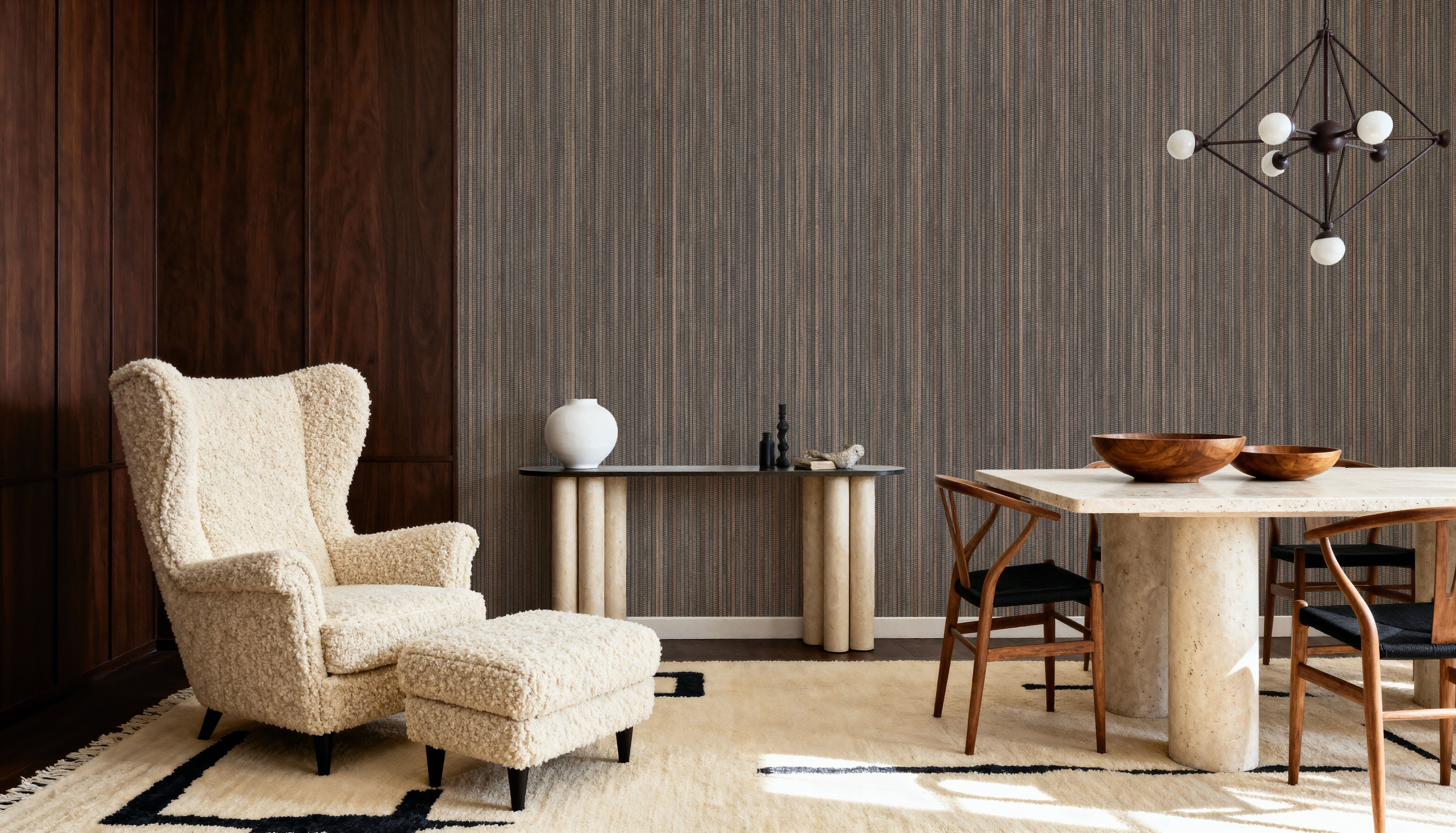 Faux Grasscloth Vertical, Taupe