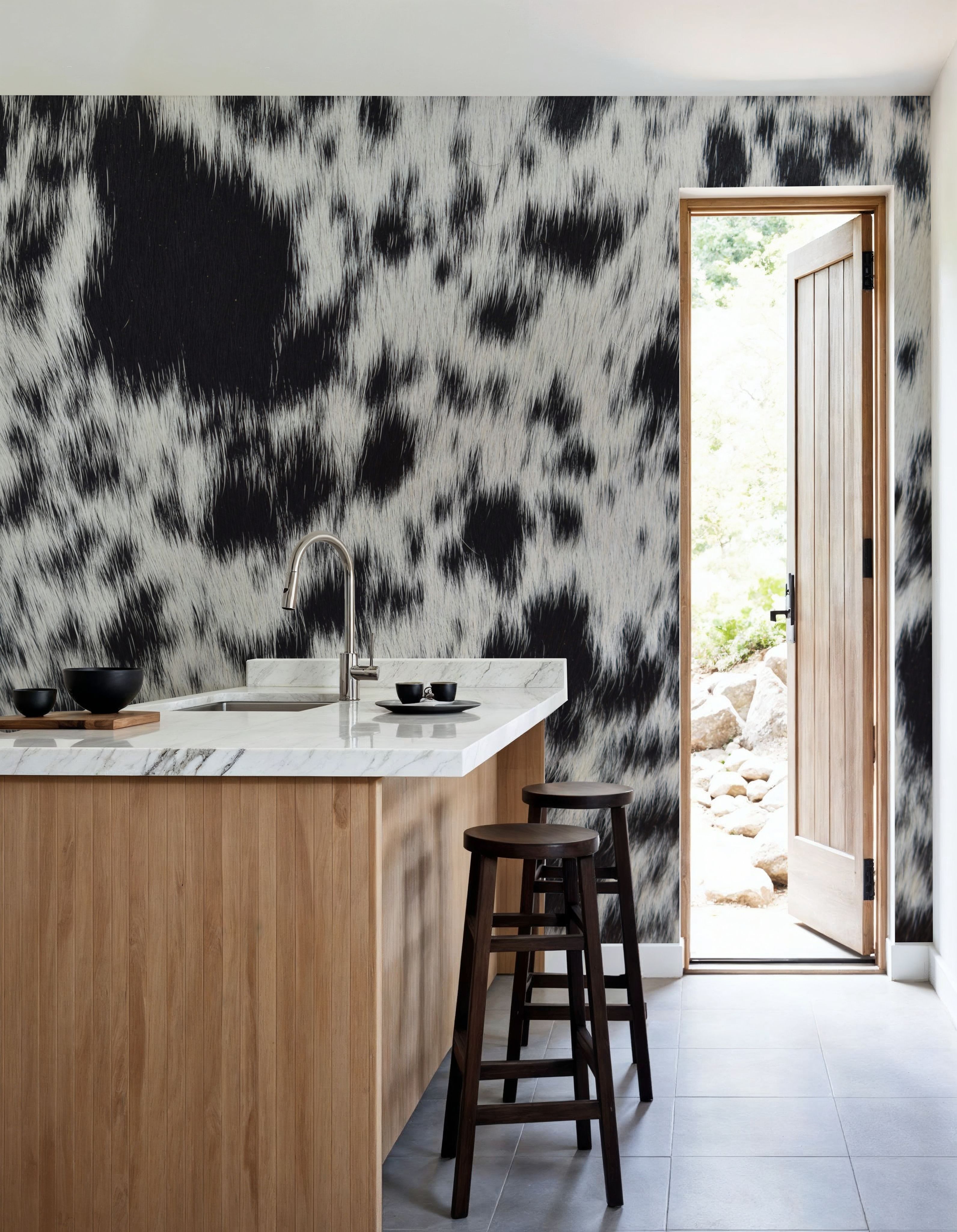 Black Spotted Cow Hide