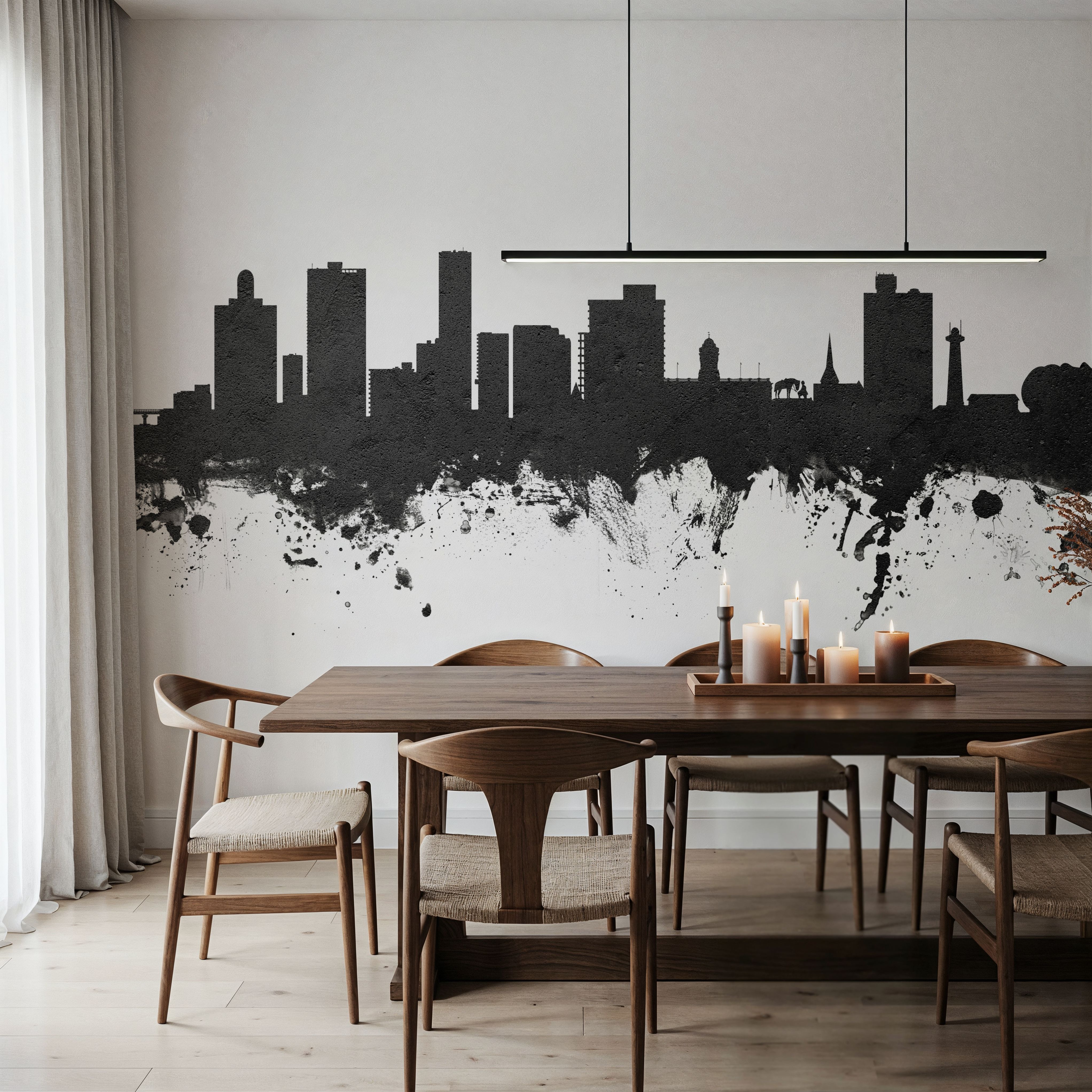 Port Elizabeth South Africa Skyline Black & White 