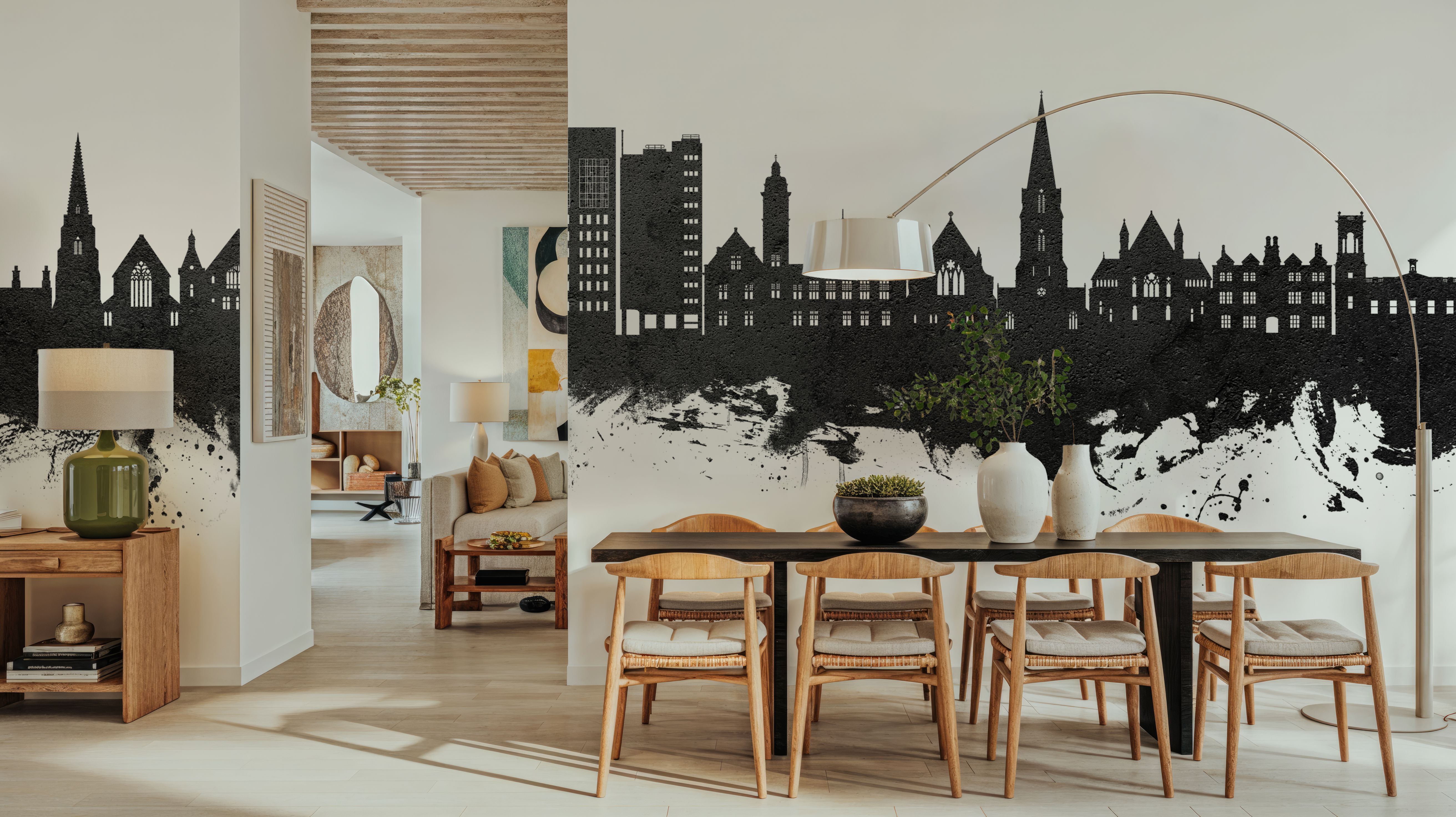 Swindon England Skyline Black & White, Papier peint