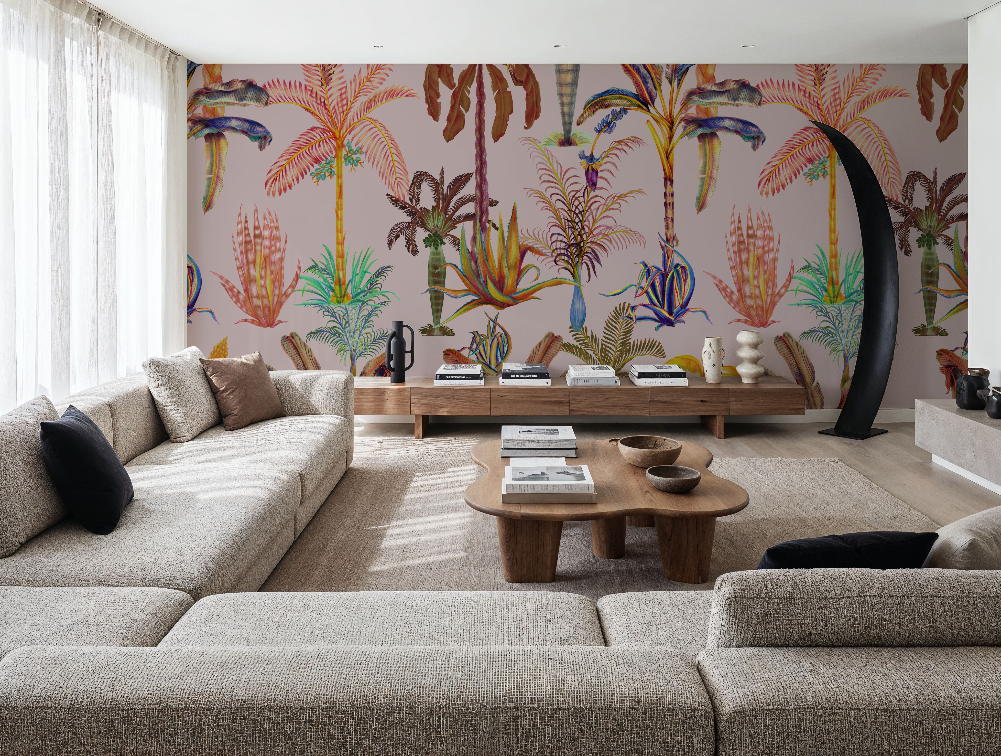Statement Palms, Light Pink