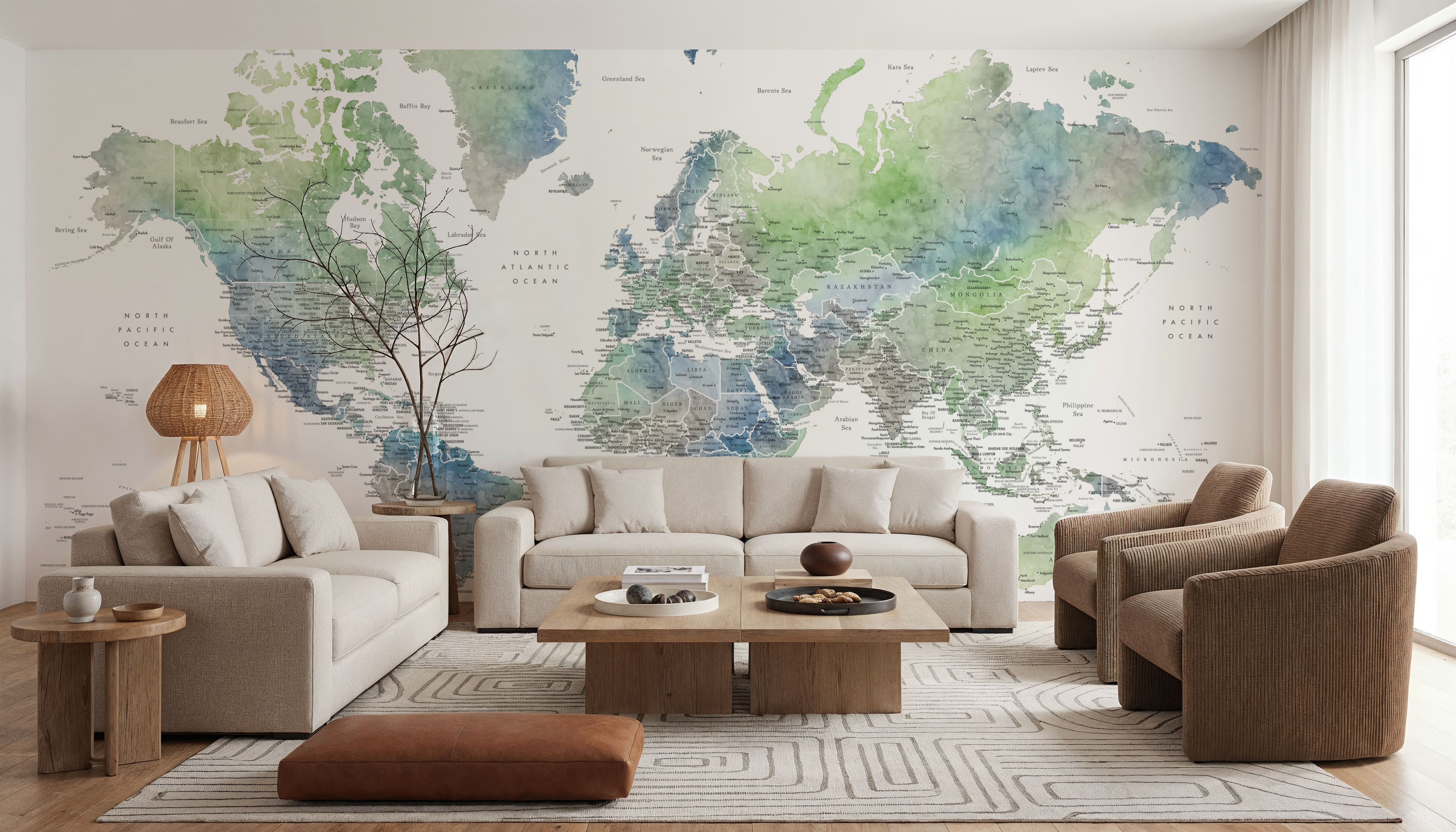World Map Cities - Declan