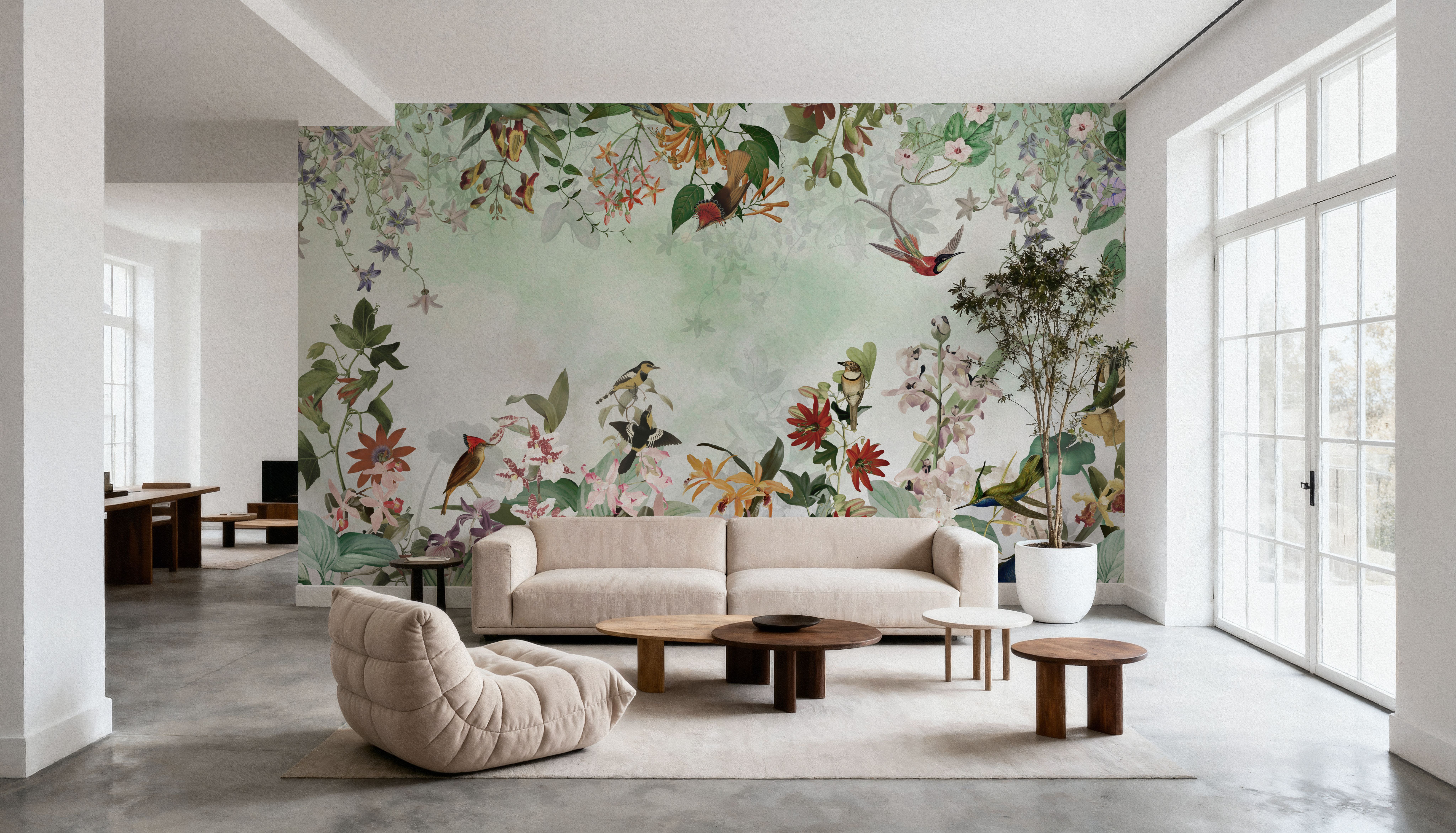 Paradise view Green, Papel pintado