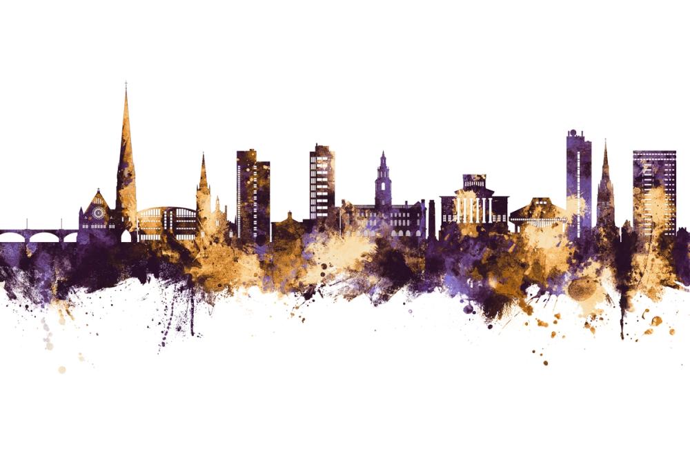 Preston England Skyline Purple & Gold