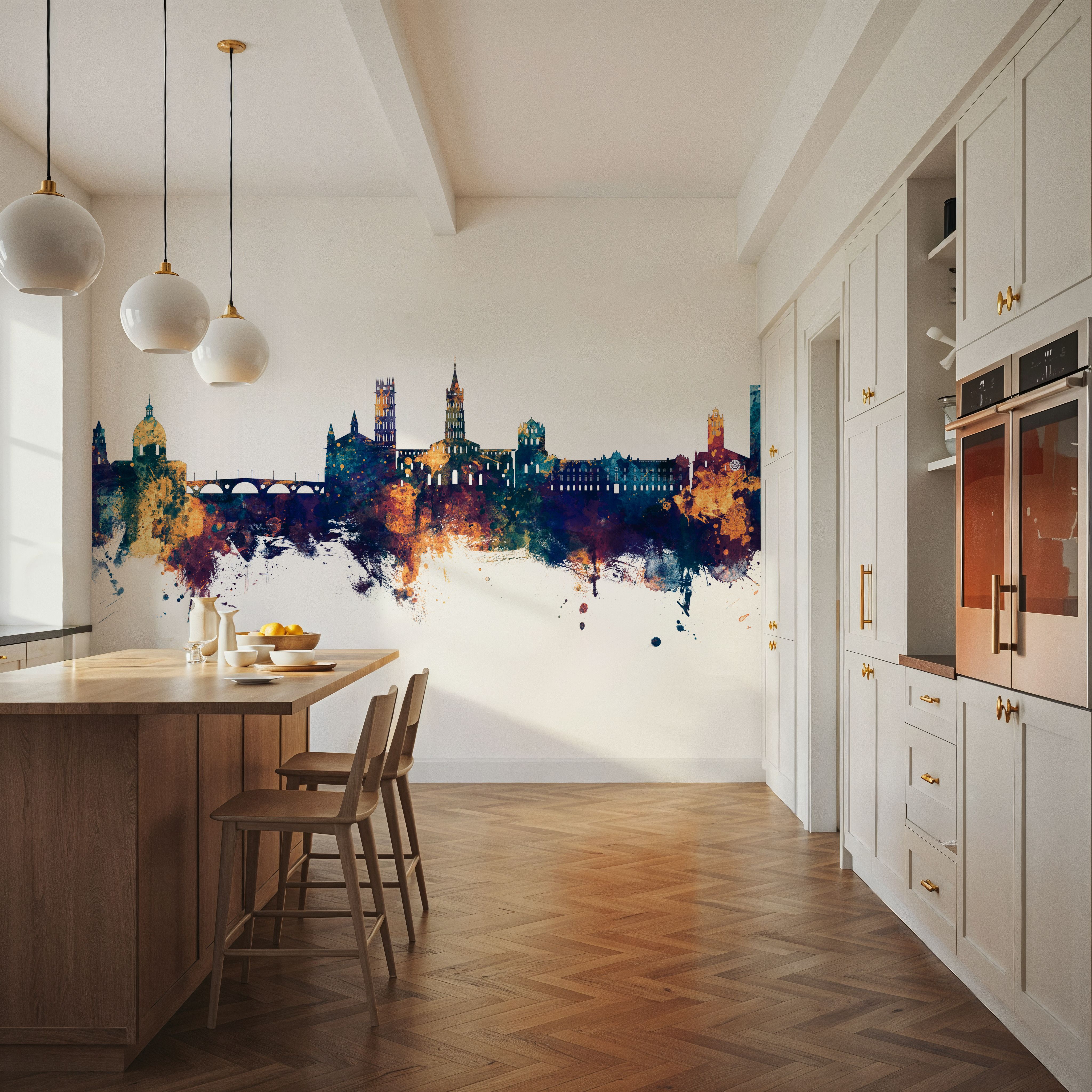 Toulouse France Skyline Blue & Bronze