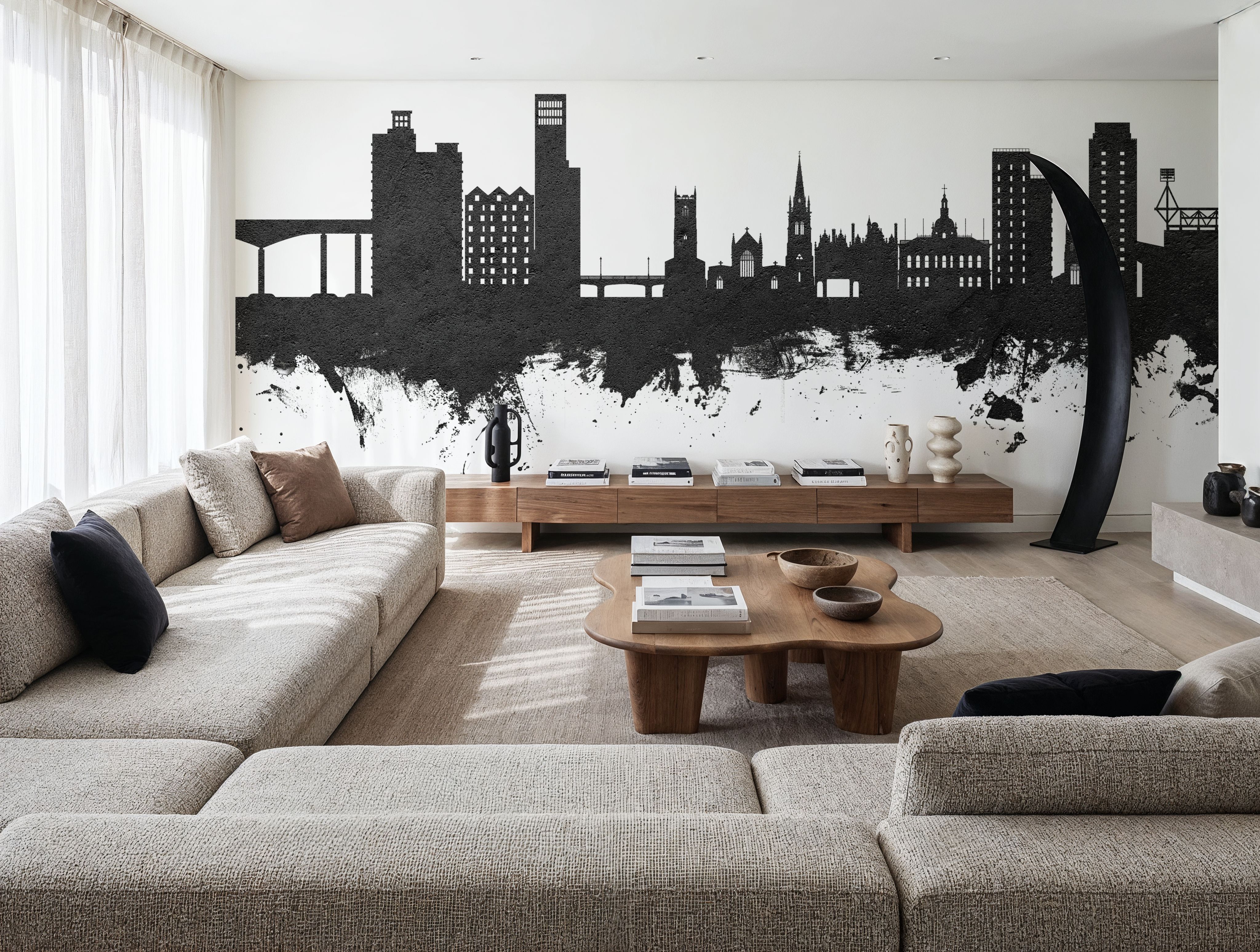 Ipswich England Skyline Black & White