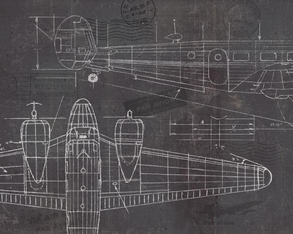 blueprint of a vintage airplane