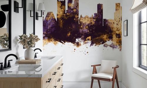 Rio de Janeiro Brazil Skyline Purple & Gold