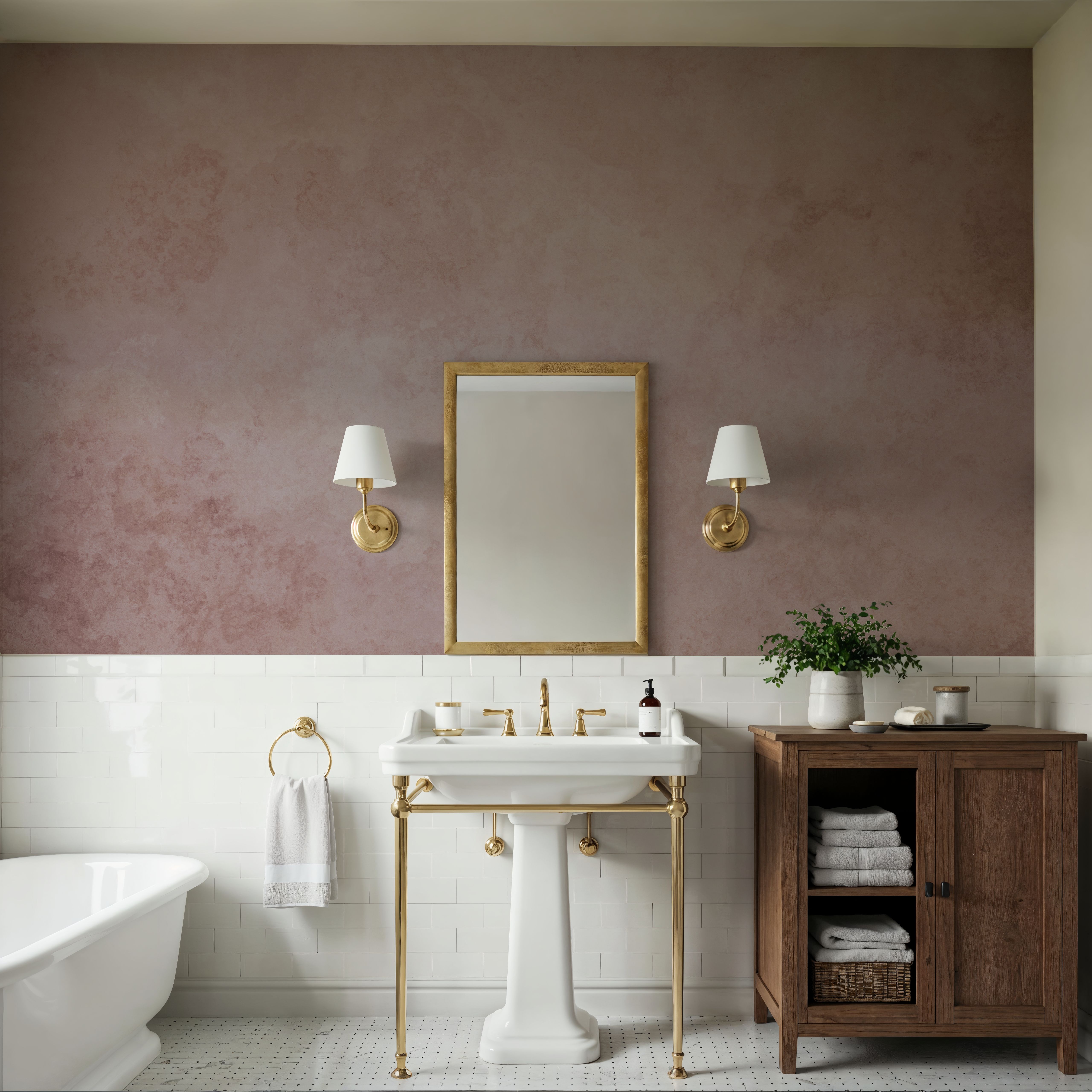 Subtle Plaster Wall, Soft Pink