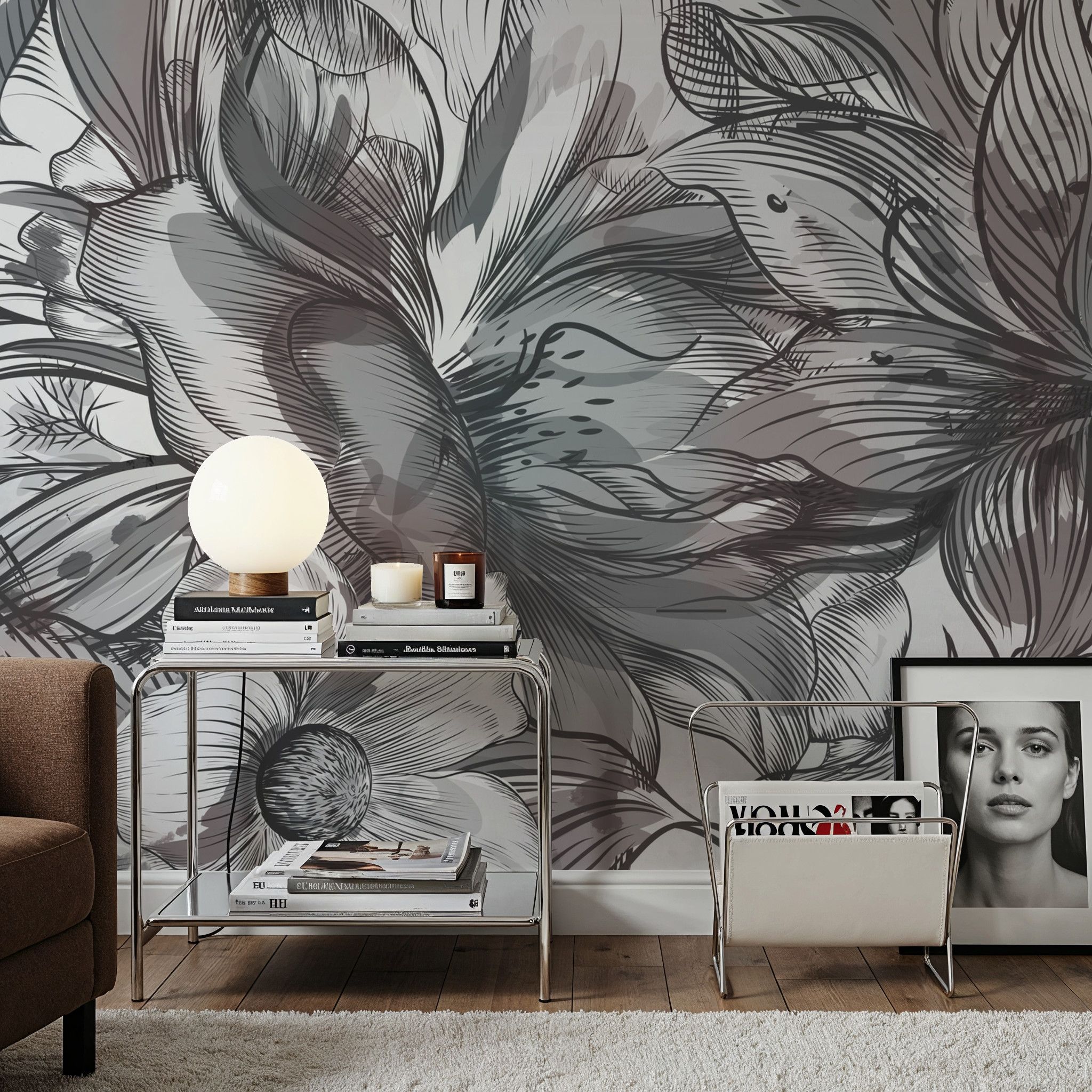 Seeing Through Leaves White, Wallpaper