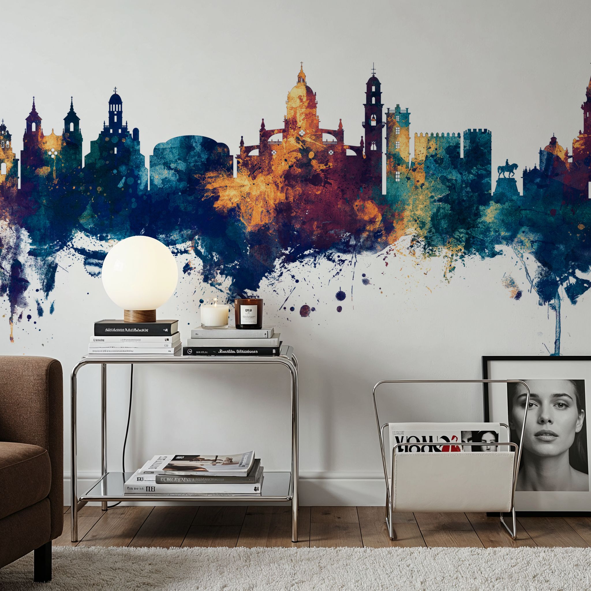 Jerez Spain Skyline Blue & Bronze