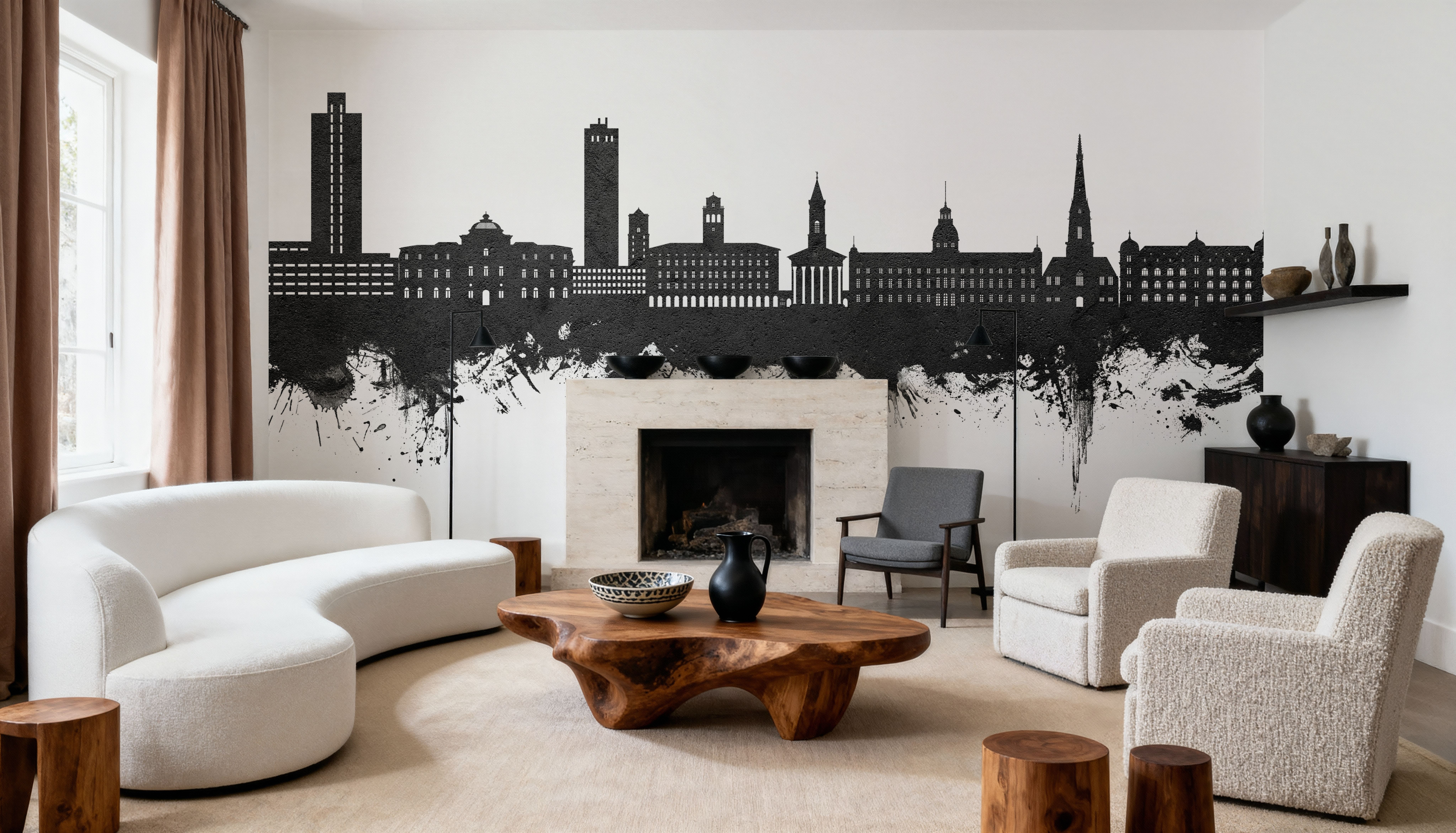 Karlsruhe Germany Skyline Black & White