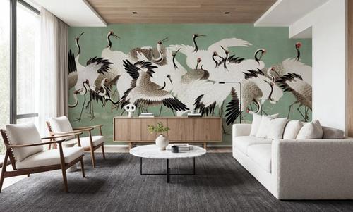 Japanese Flock of Cranes, Jade