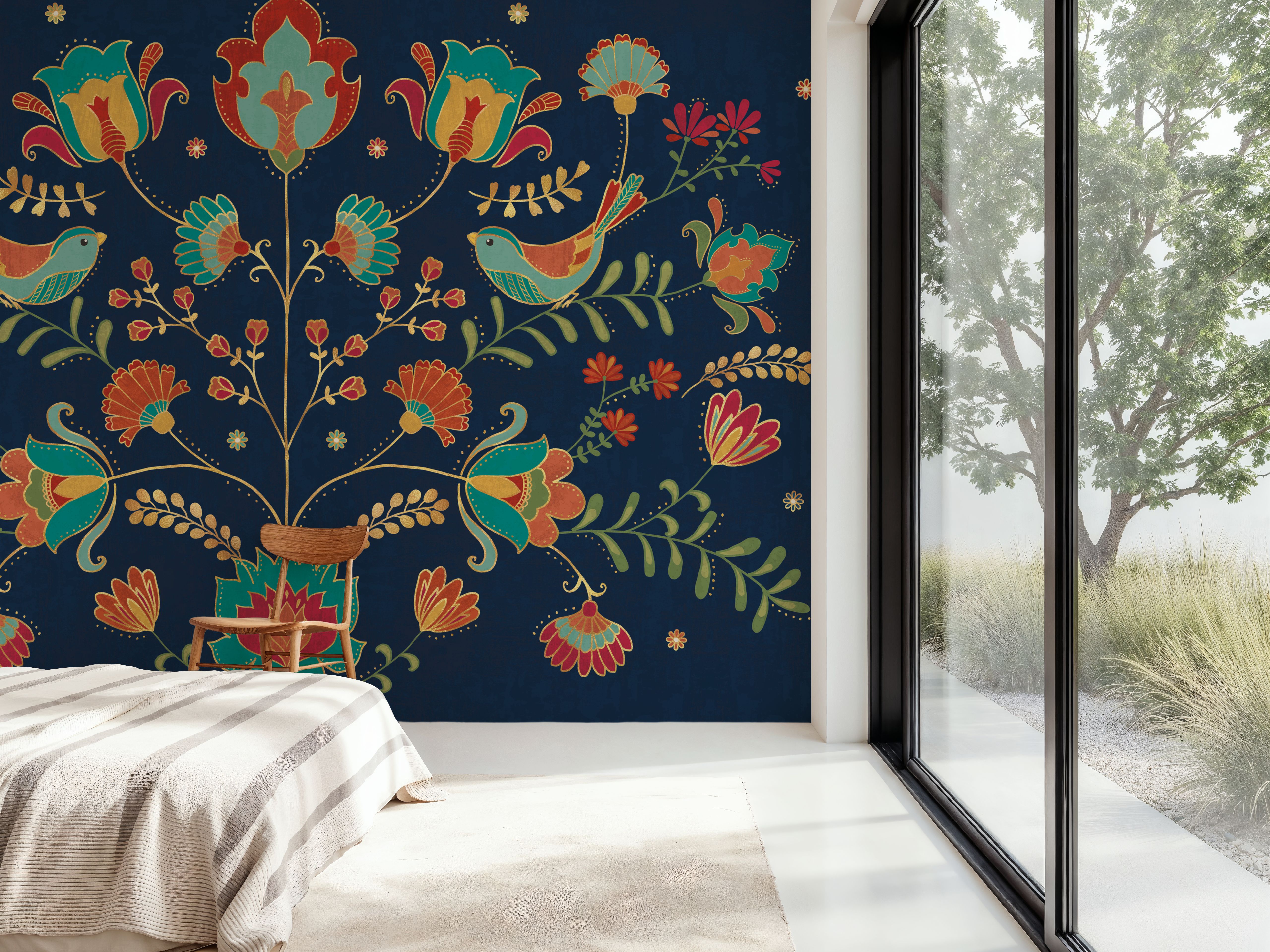 Folk Floral I Dark