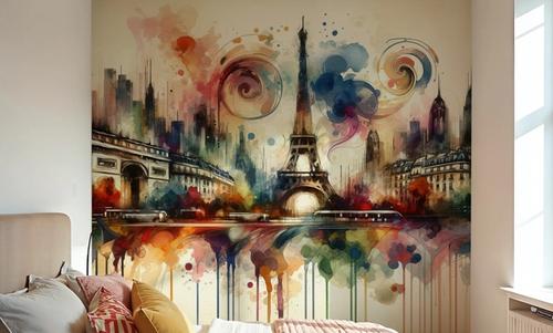 Watercolor Skyline Paris I