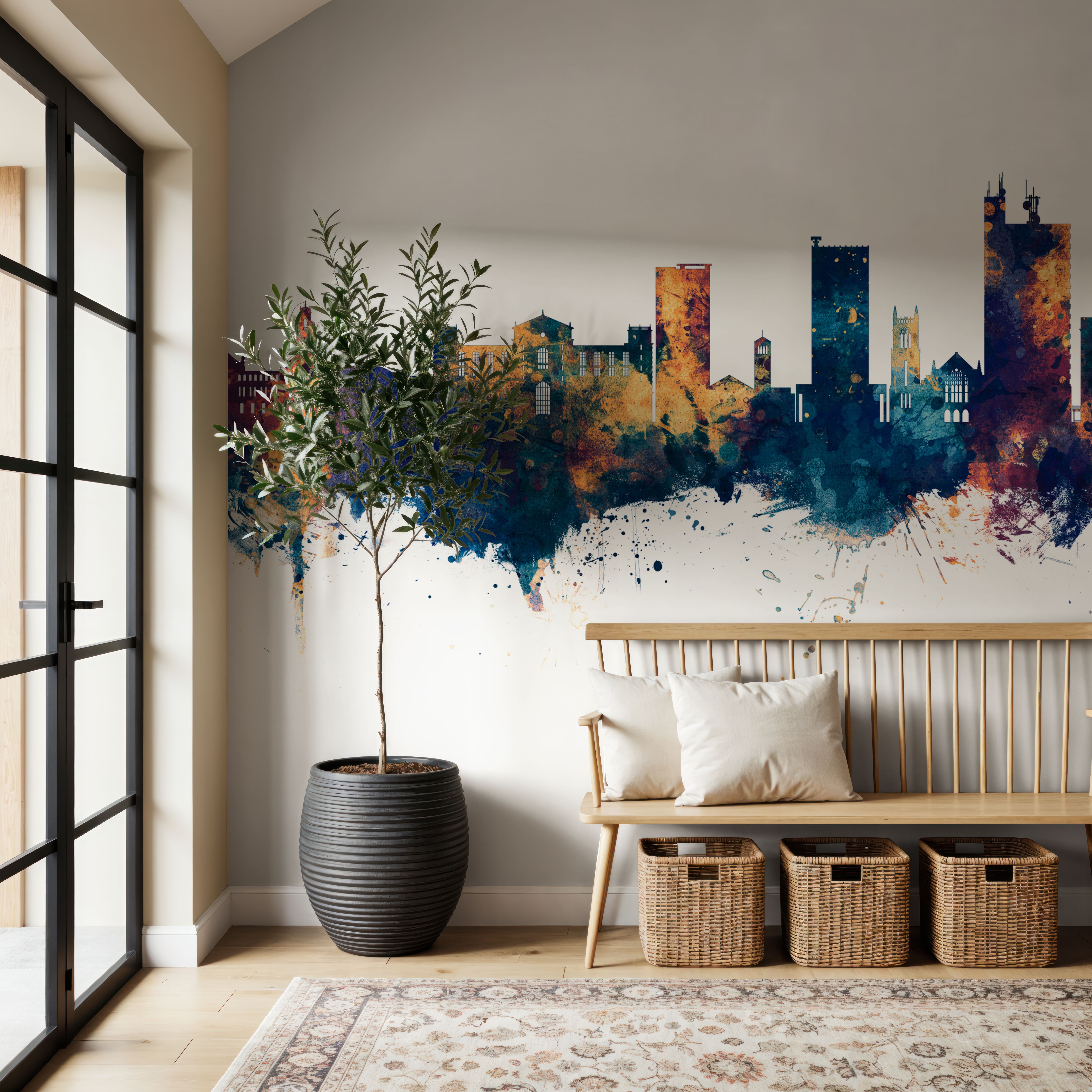 Lubbock Texas Skyline Blue & Bronze