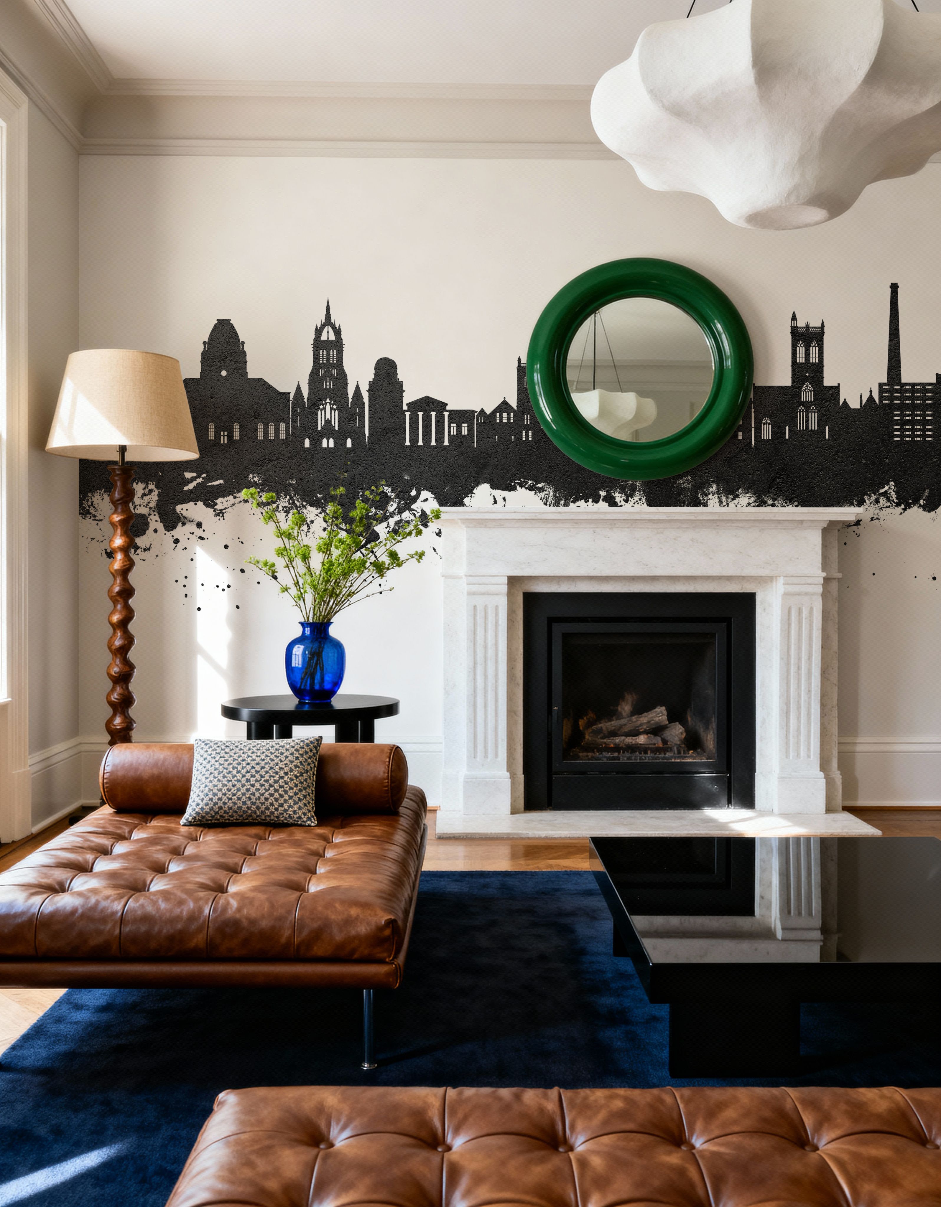 Paisley Skyline Black & White