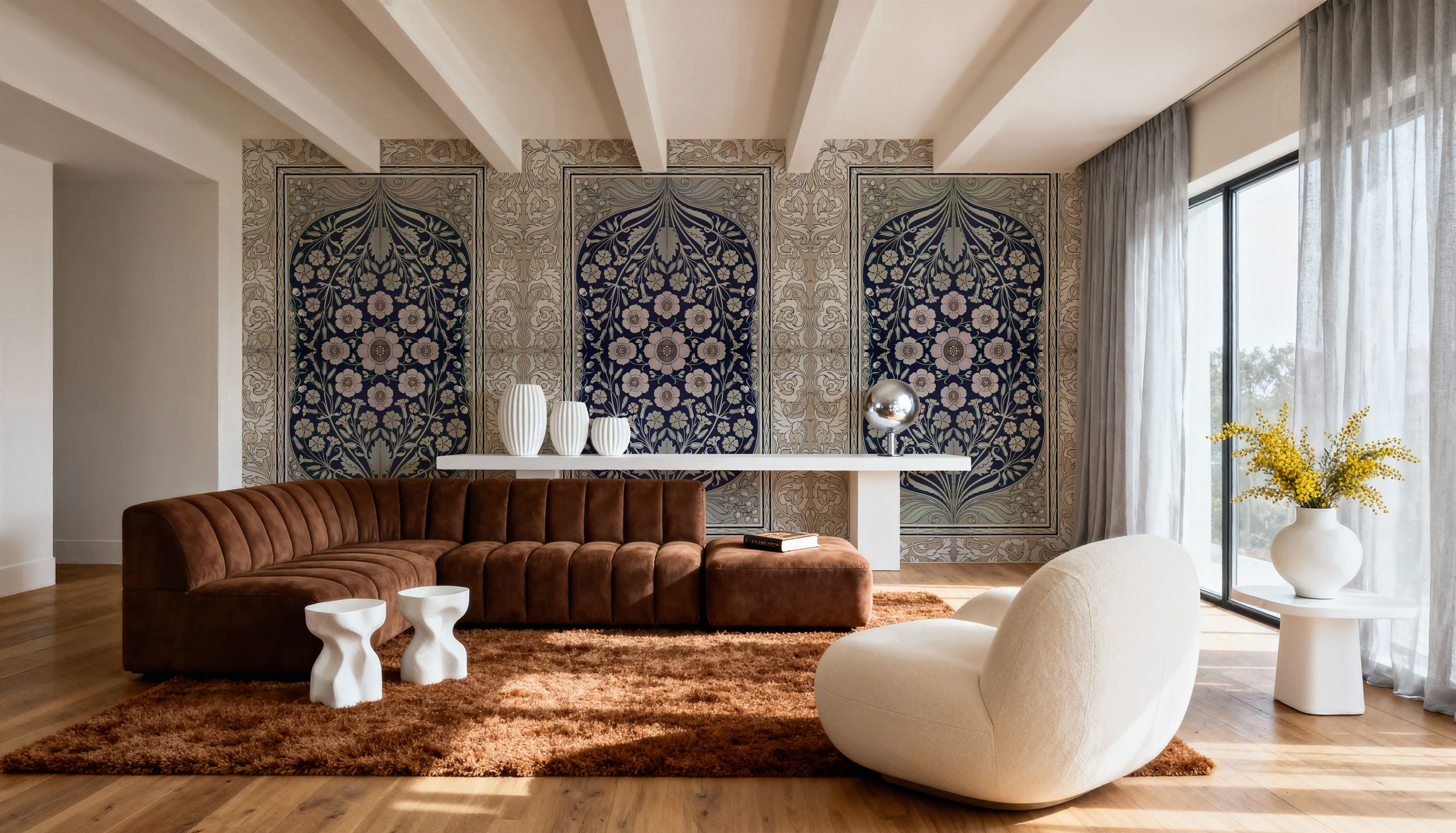 My Floral Dreams, Blue, Wallpaper