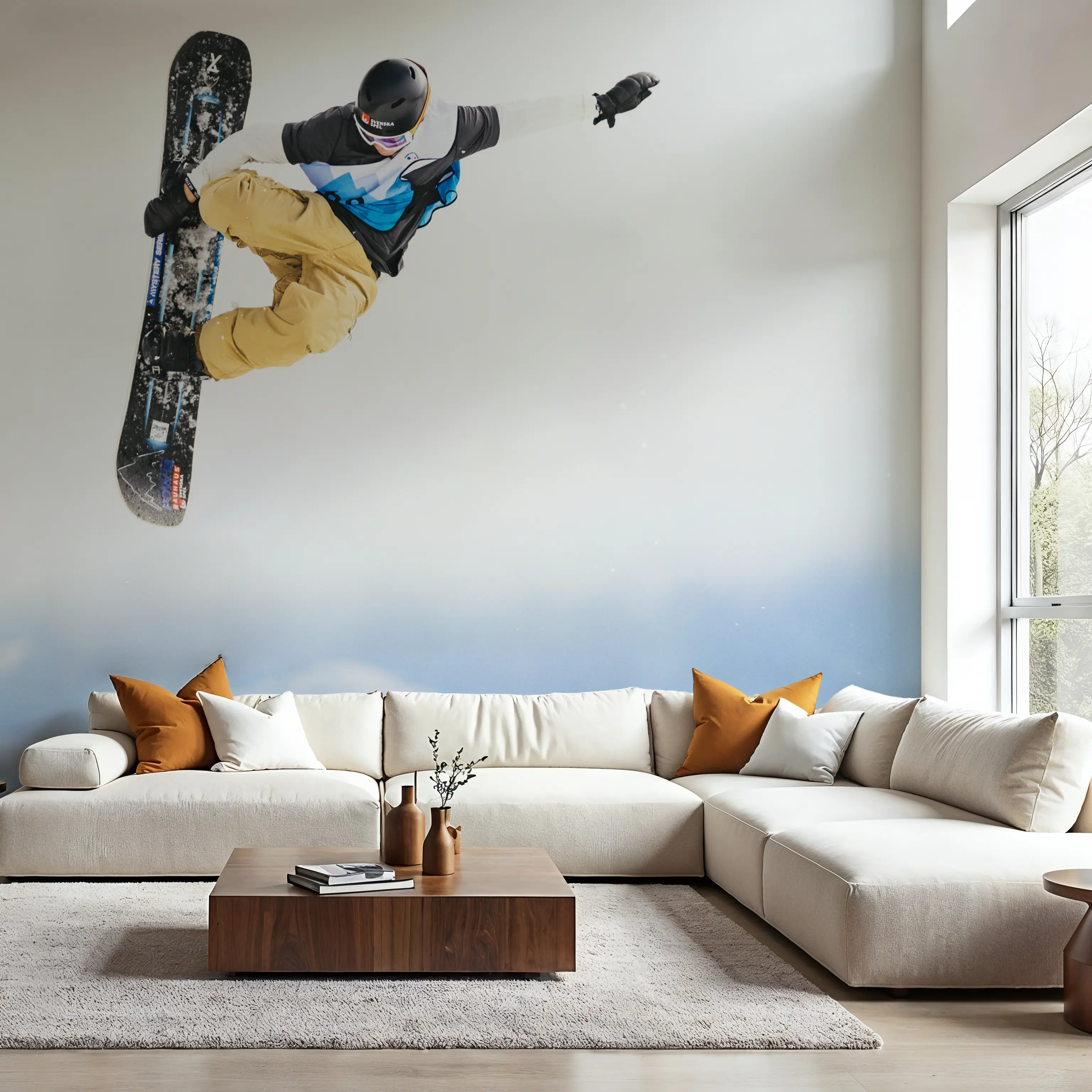 Fotobehang - Catching Air - Bergen Landschappen Mural - Wit - Woonkamer - Wallism België - Zelfklevend of Vliesbehang