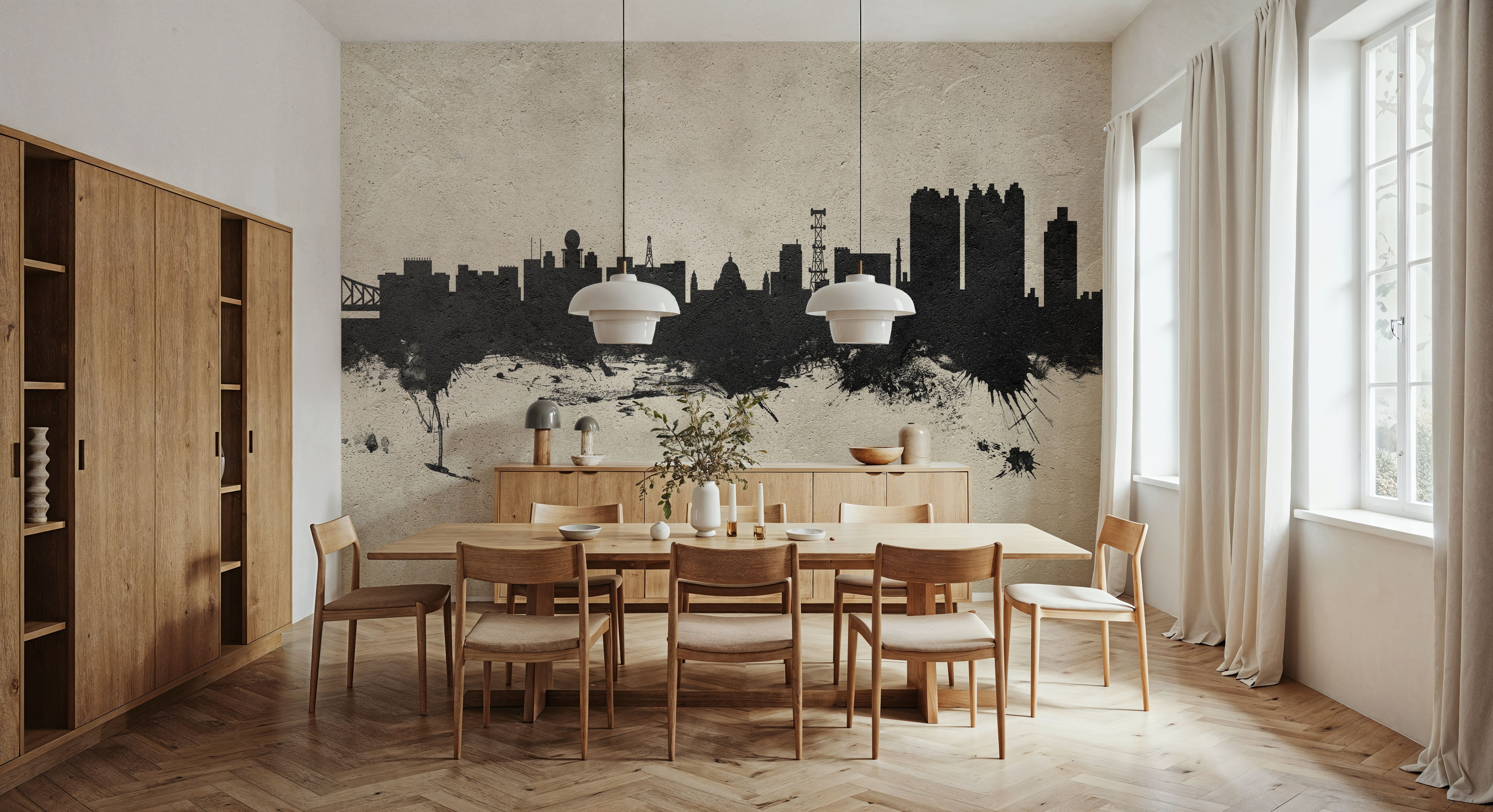 Kolkata (Calcutta) India Skyline Concrete, Carte da parati