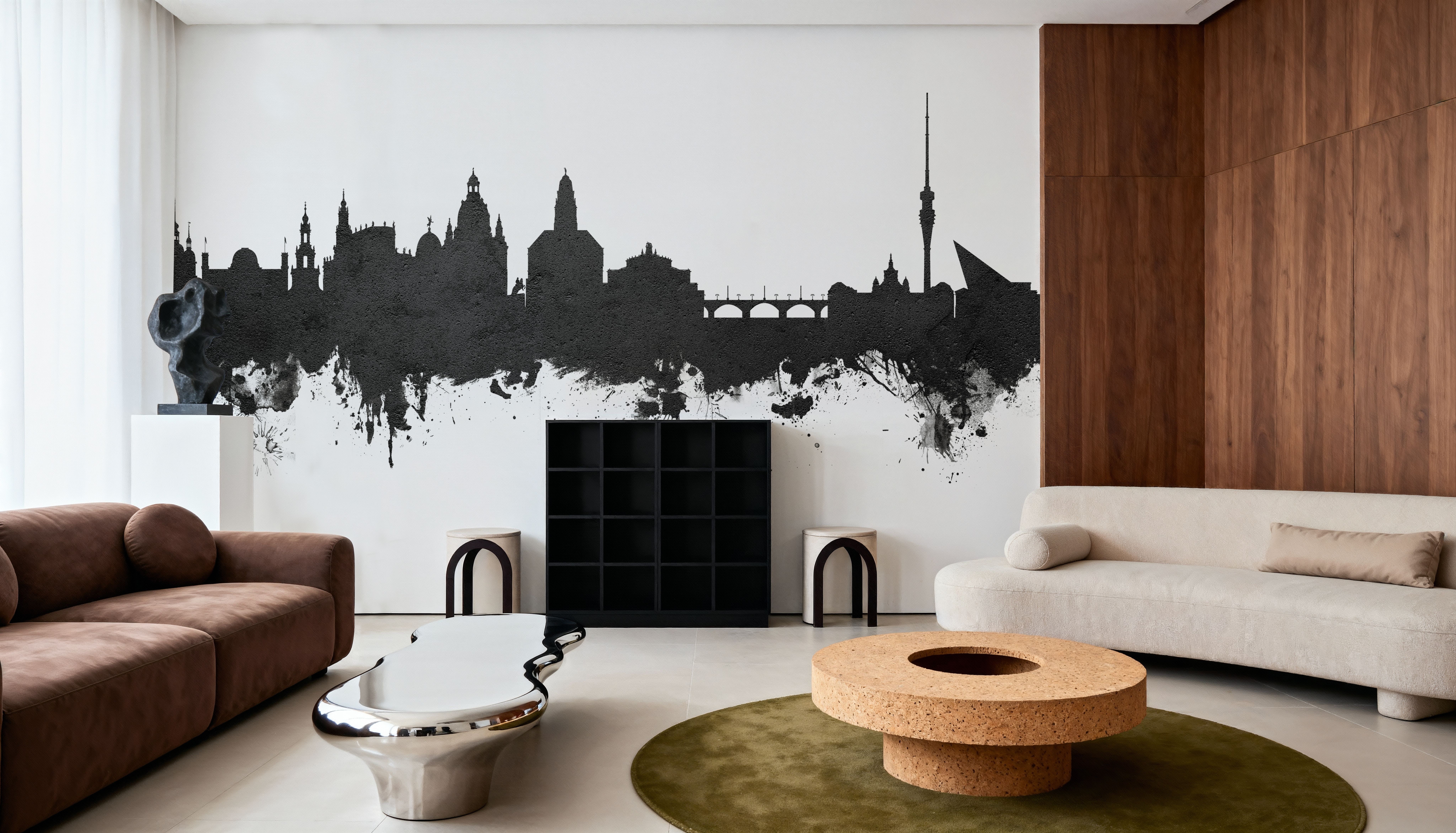 Dresden Germany Skyline Black & White