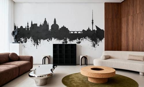 Dresden Germany Skyline Black & White