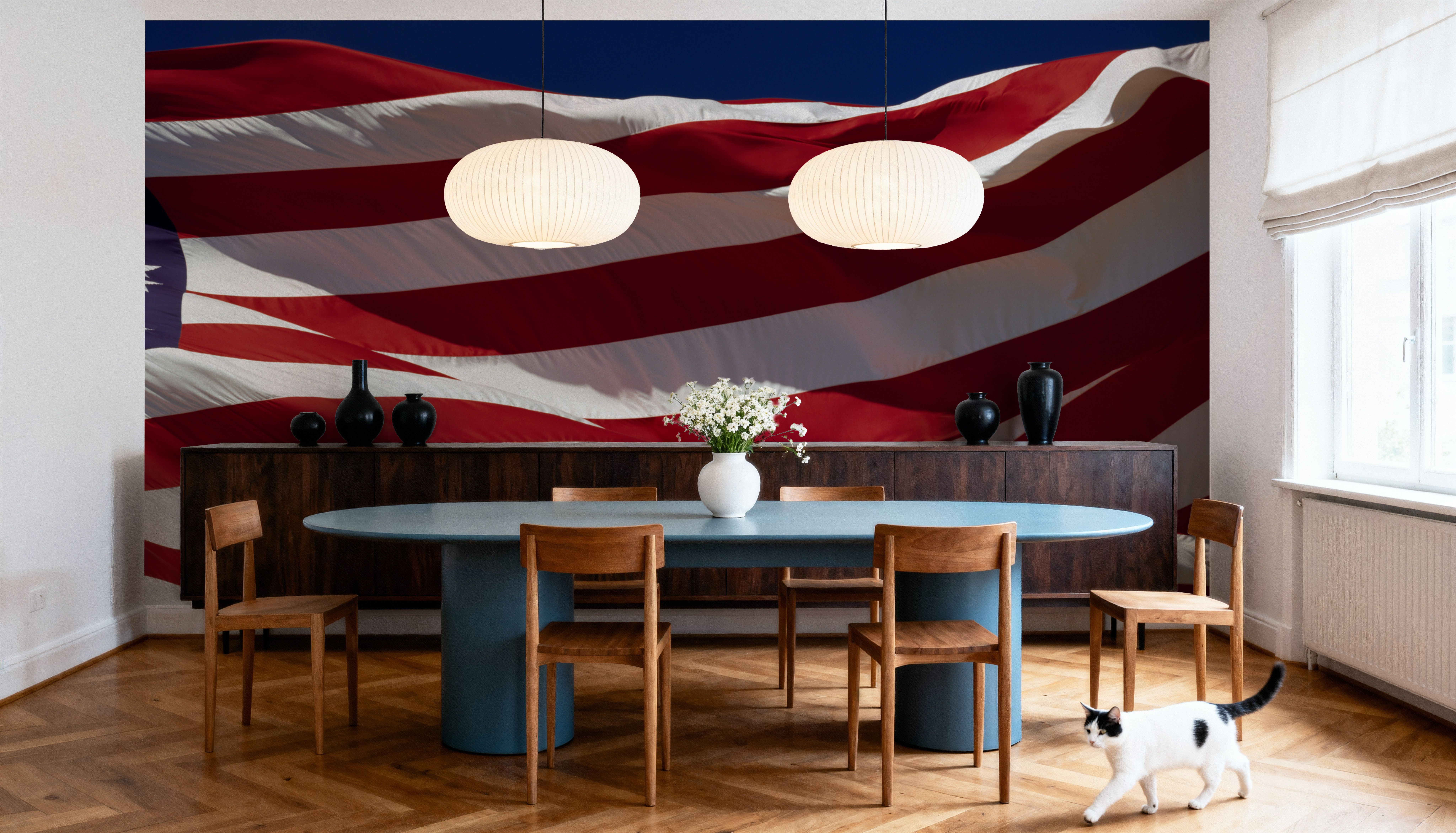 Close American Flag