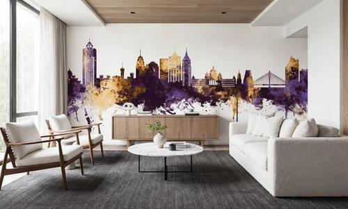 Bengaluru India Skyline Purple & Gold
